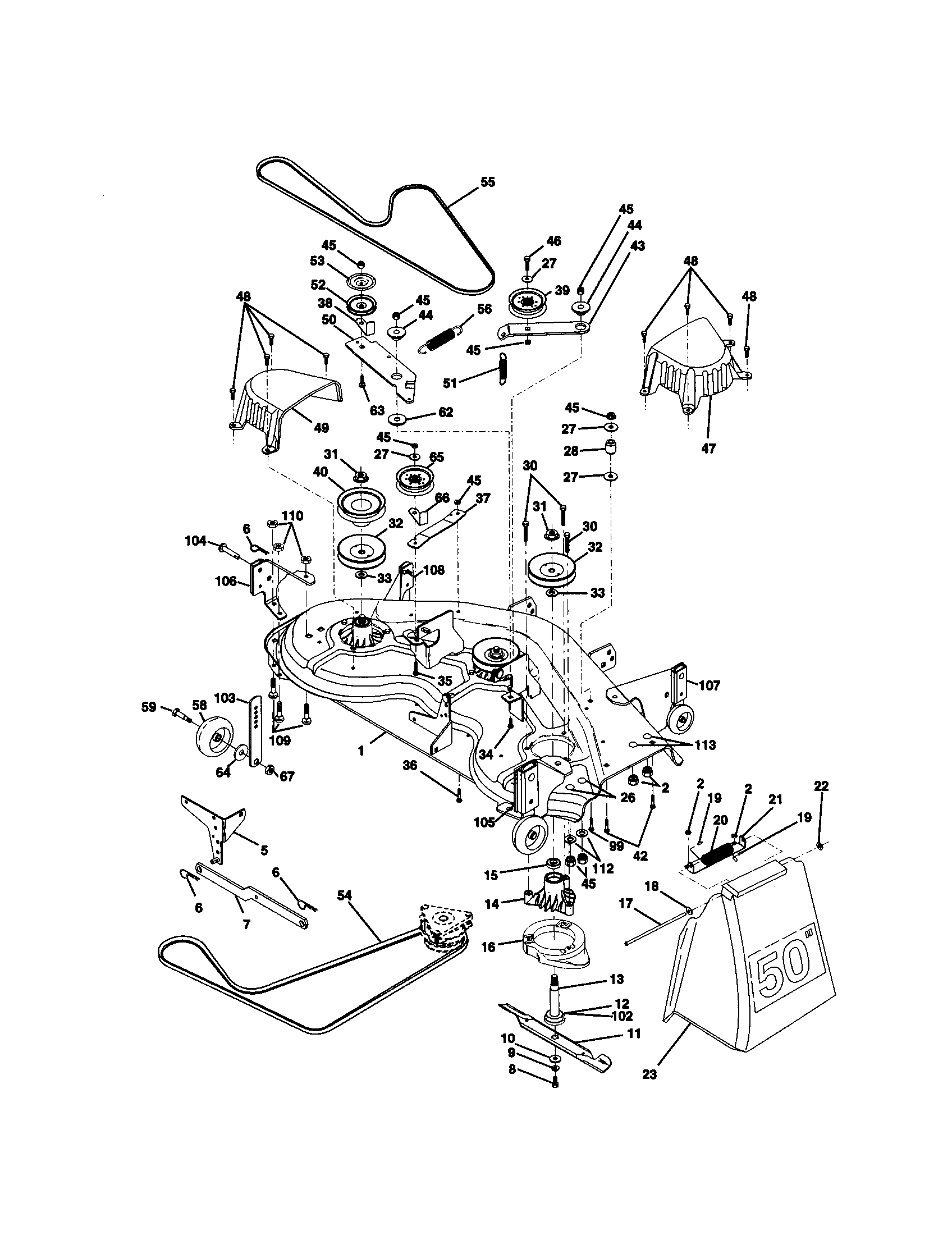 Craftsman 917273222 mower deck diagram