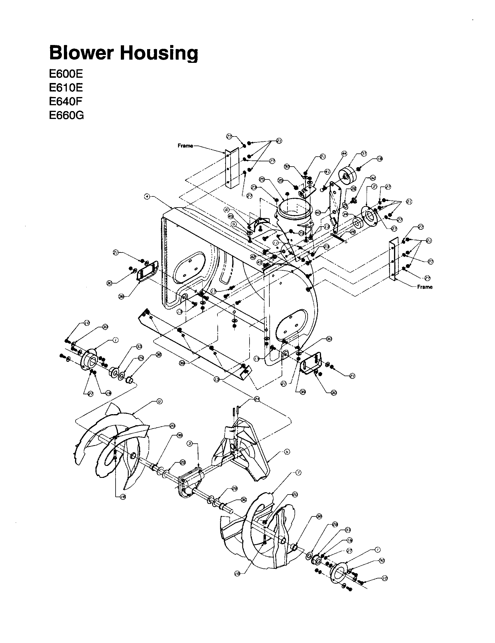 MTD 31AE600E020 blower housing diagram