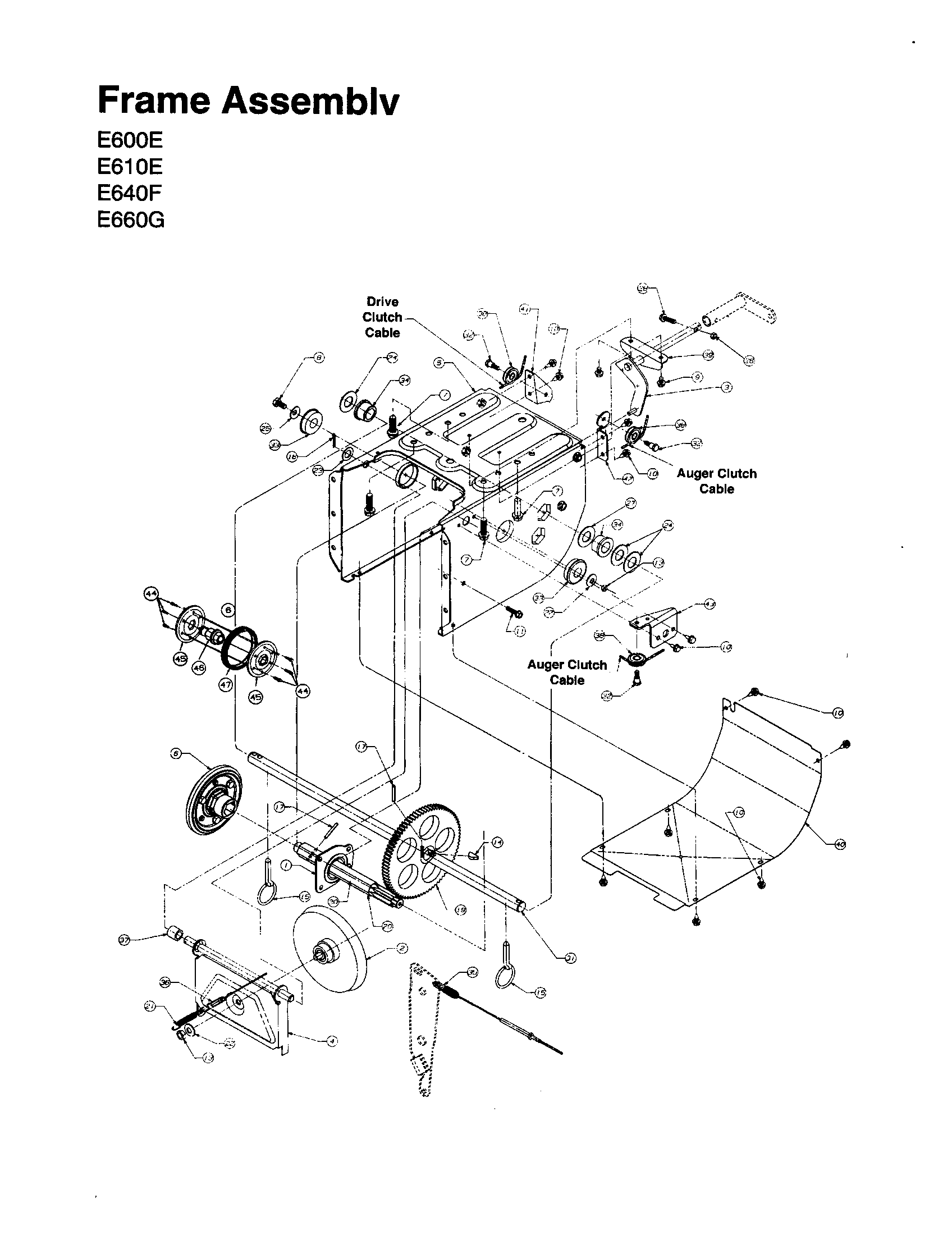 MTD 31AE600E020 frame (e600e/e610e/e640f/e660g) diagram