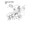 MTD 31AE600E020 engine and v-belts (e640f/e660g) diagram