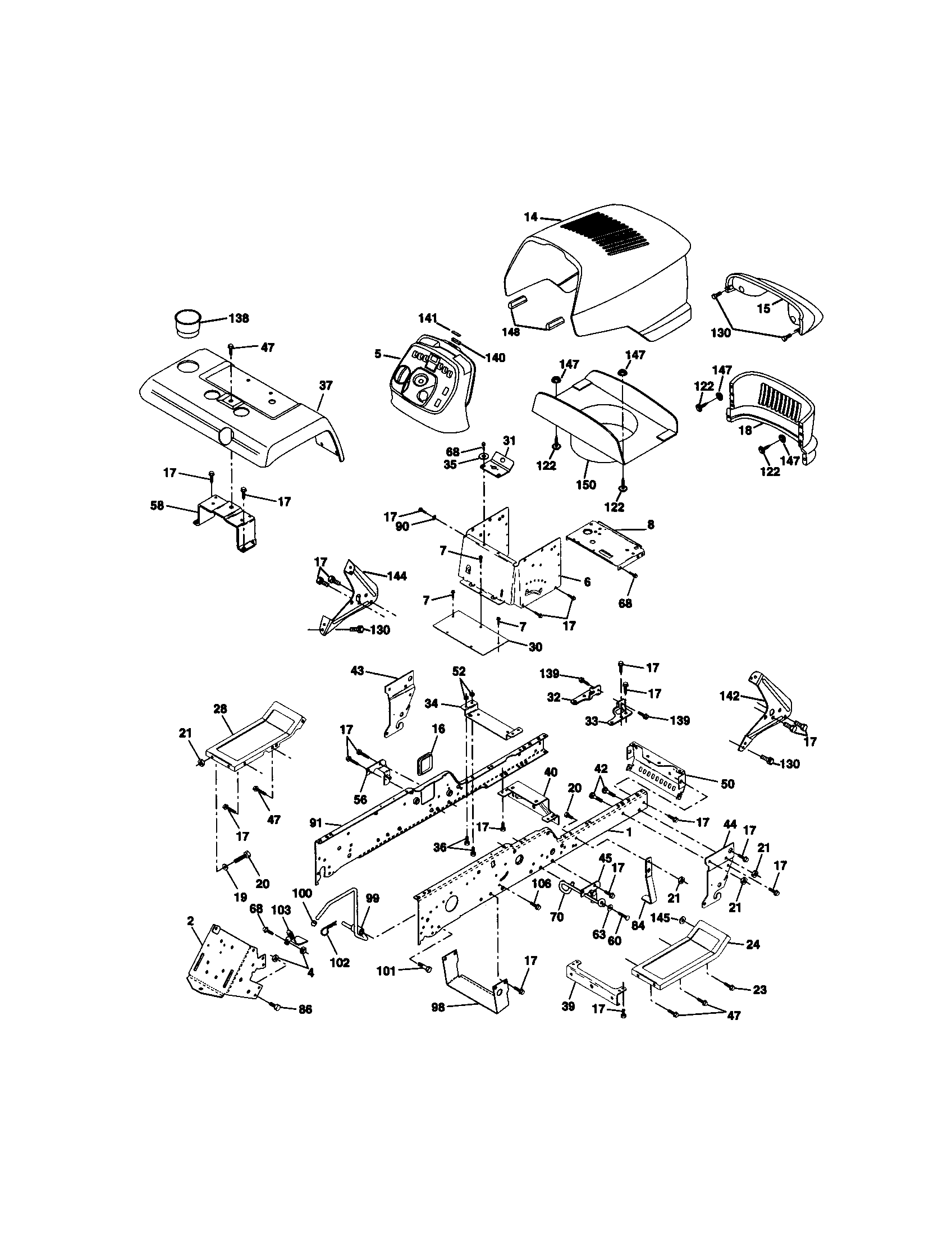Craftsman 917273100 chassis and enclosures diagram