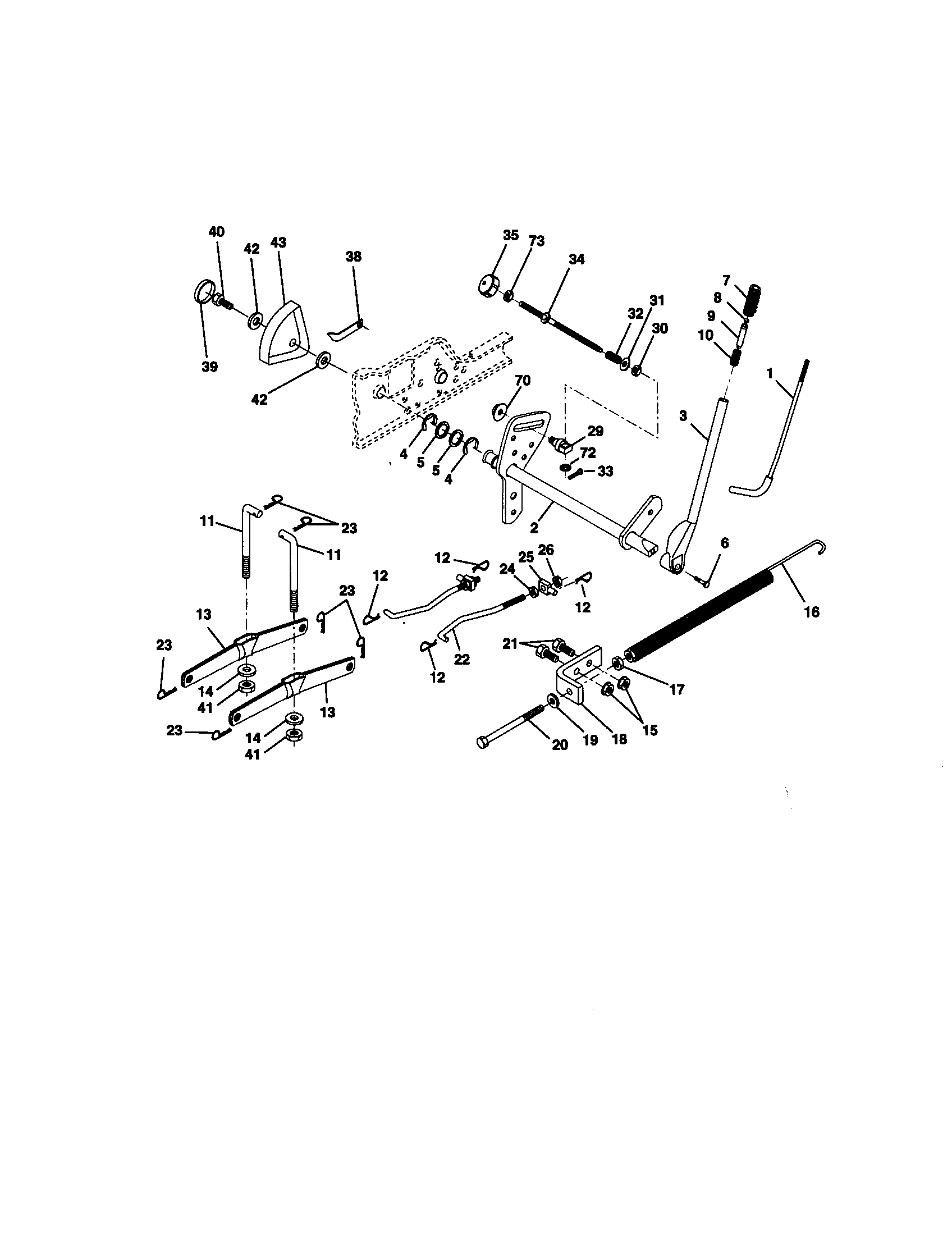 Craftsman 917273100 lift assembly diagram