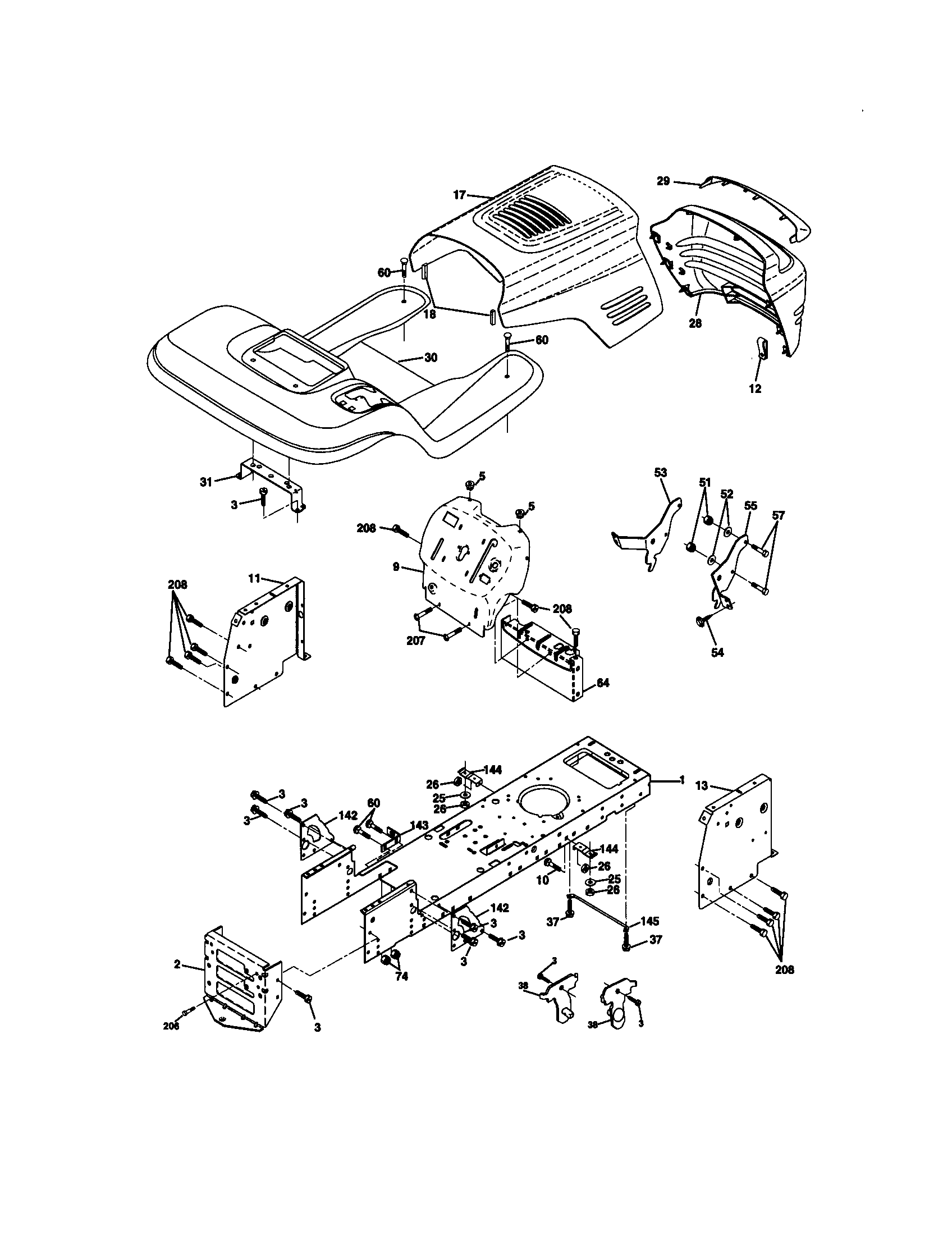 Craftsman 917270662 chassis and enclosures diagram