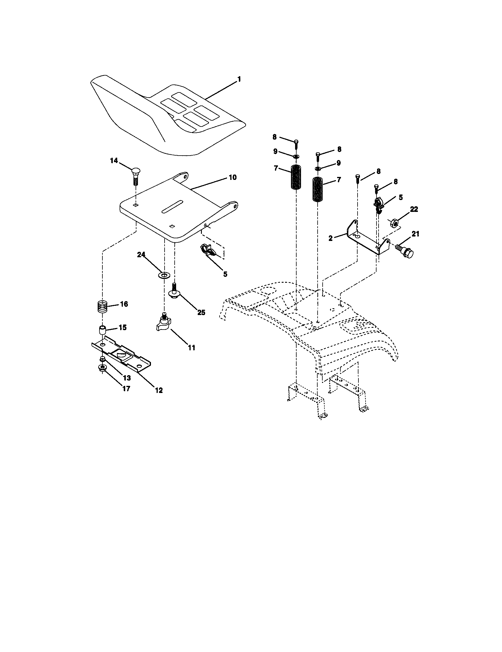 Craftsman 917270662 seat assembly diagram