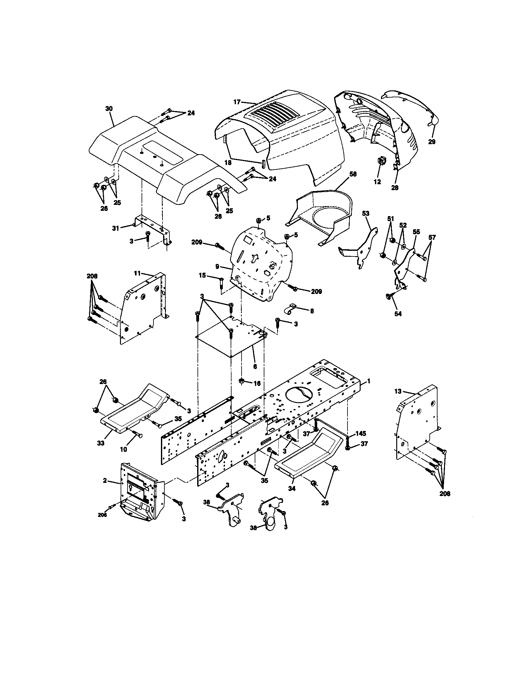 Craftsman 917270531 chassis and enclosures diagram