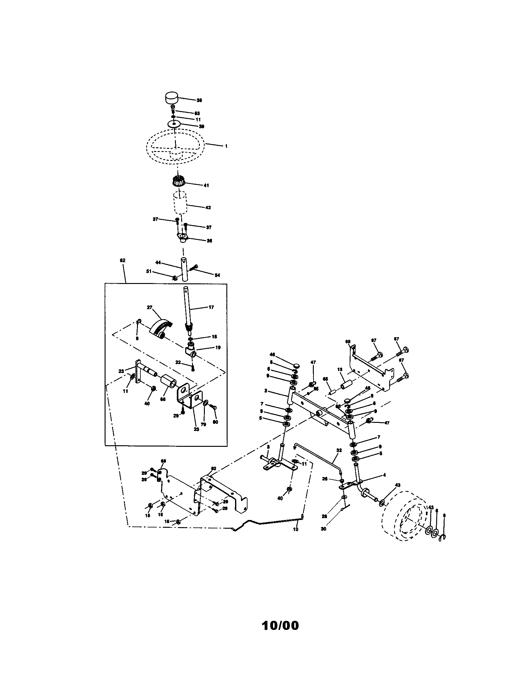 Craftsman 917270653 steering assembly diagram
