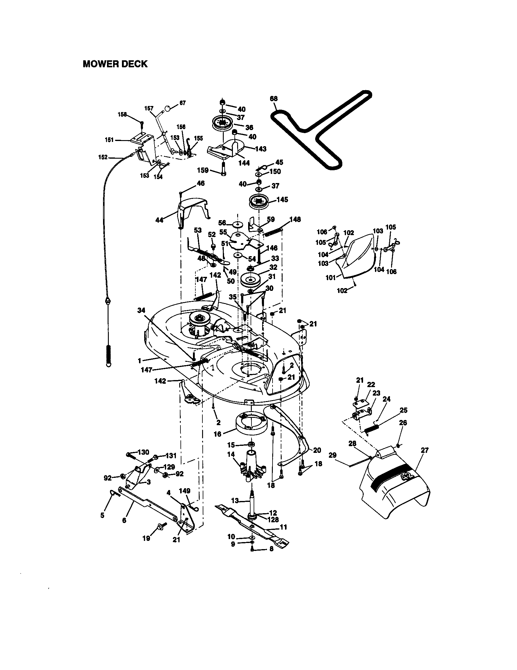 Craftsman 917270670 mower deck diagram