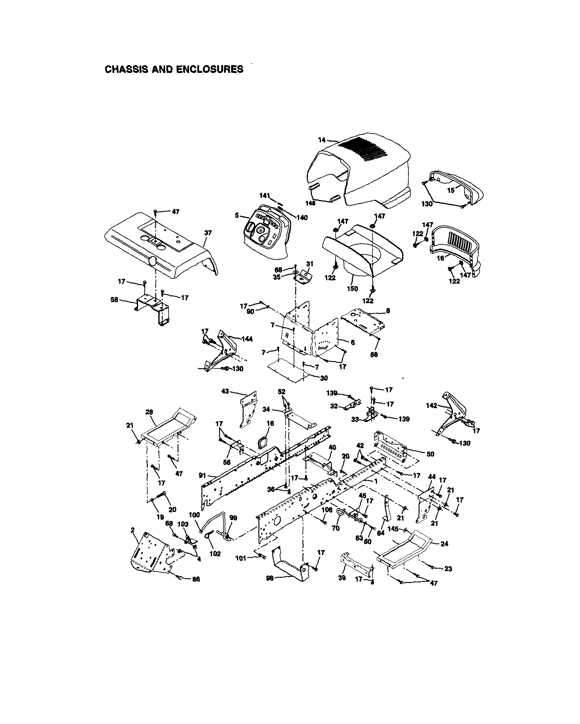 Craftsman 917272960 chassis and enclosures diagram