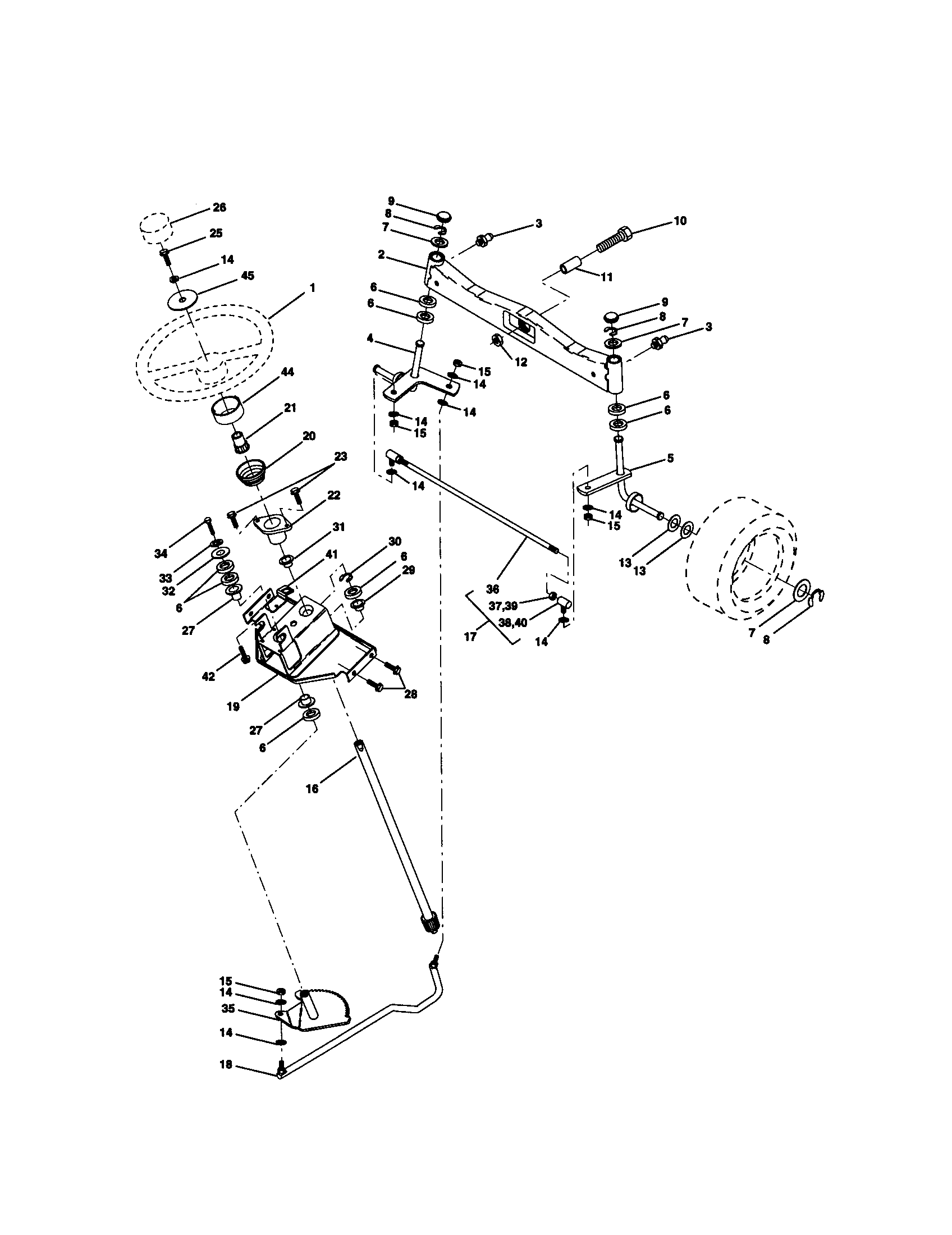 Craftsman 917273014 steering assembly diagram