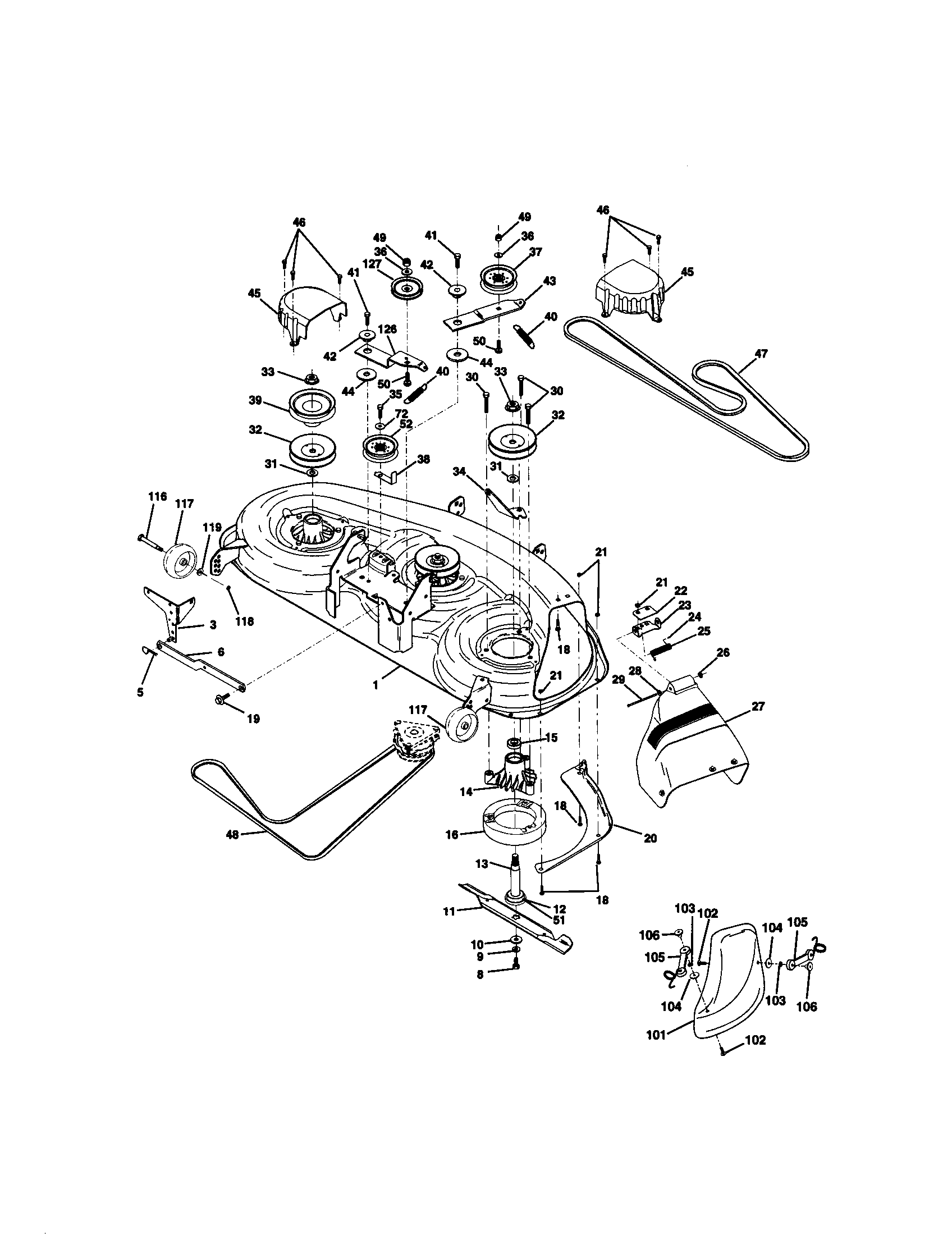 Craftsman 917273014 mower deck diagram