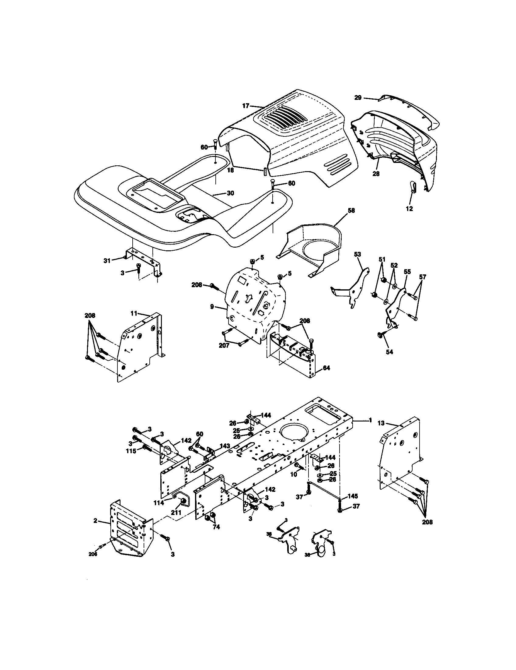 Craftsman 917271050 chassis and enclosures diagram
