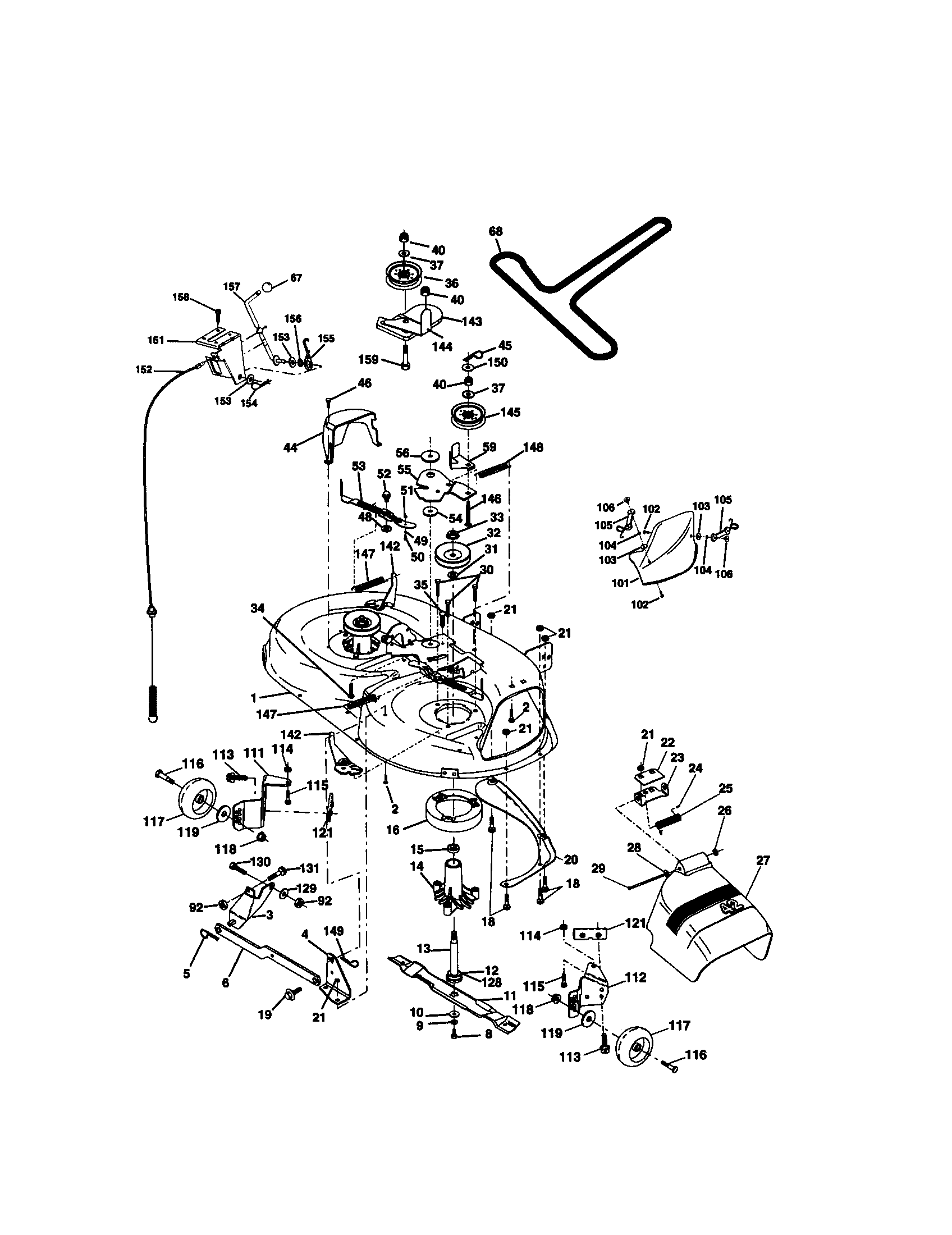 Craftsman 917271050 mower deck diagram