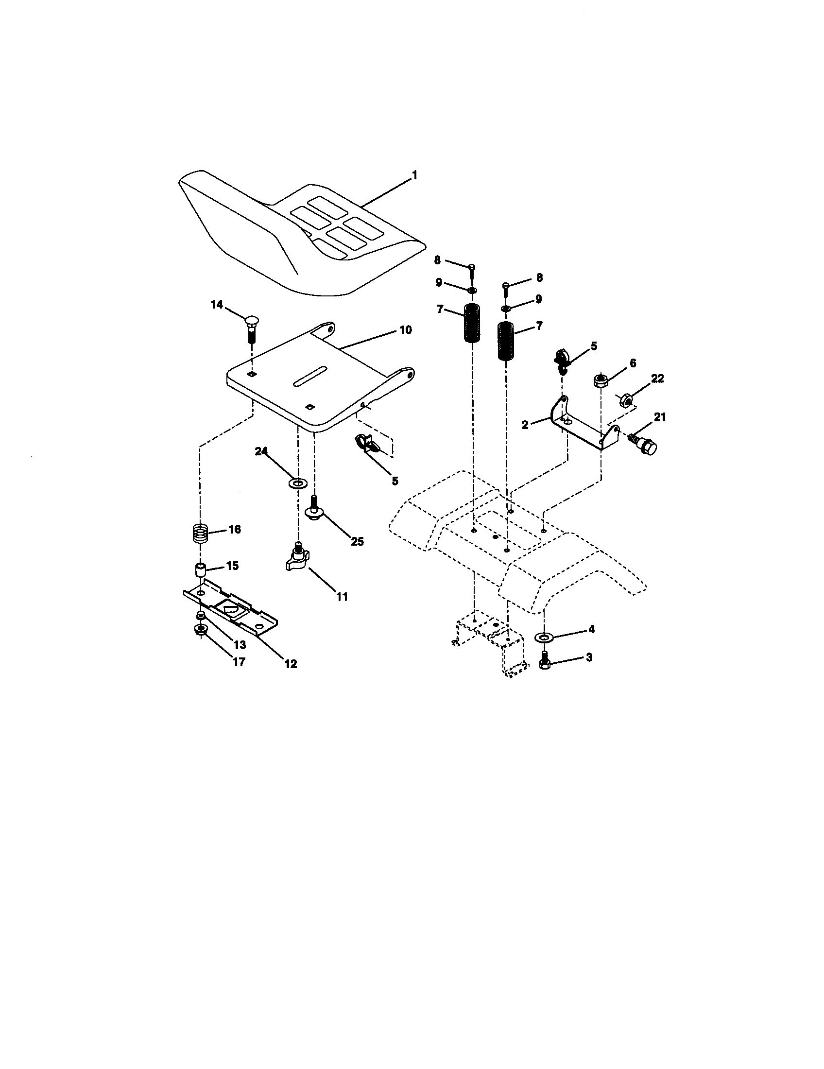 Craftsman 917270962 seat assembly diagram