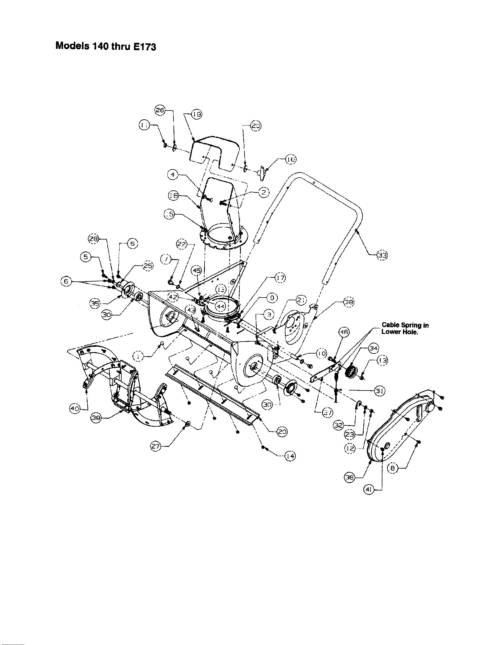 MTD E151 auger assembly comp. diagram