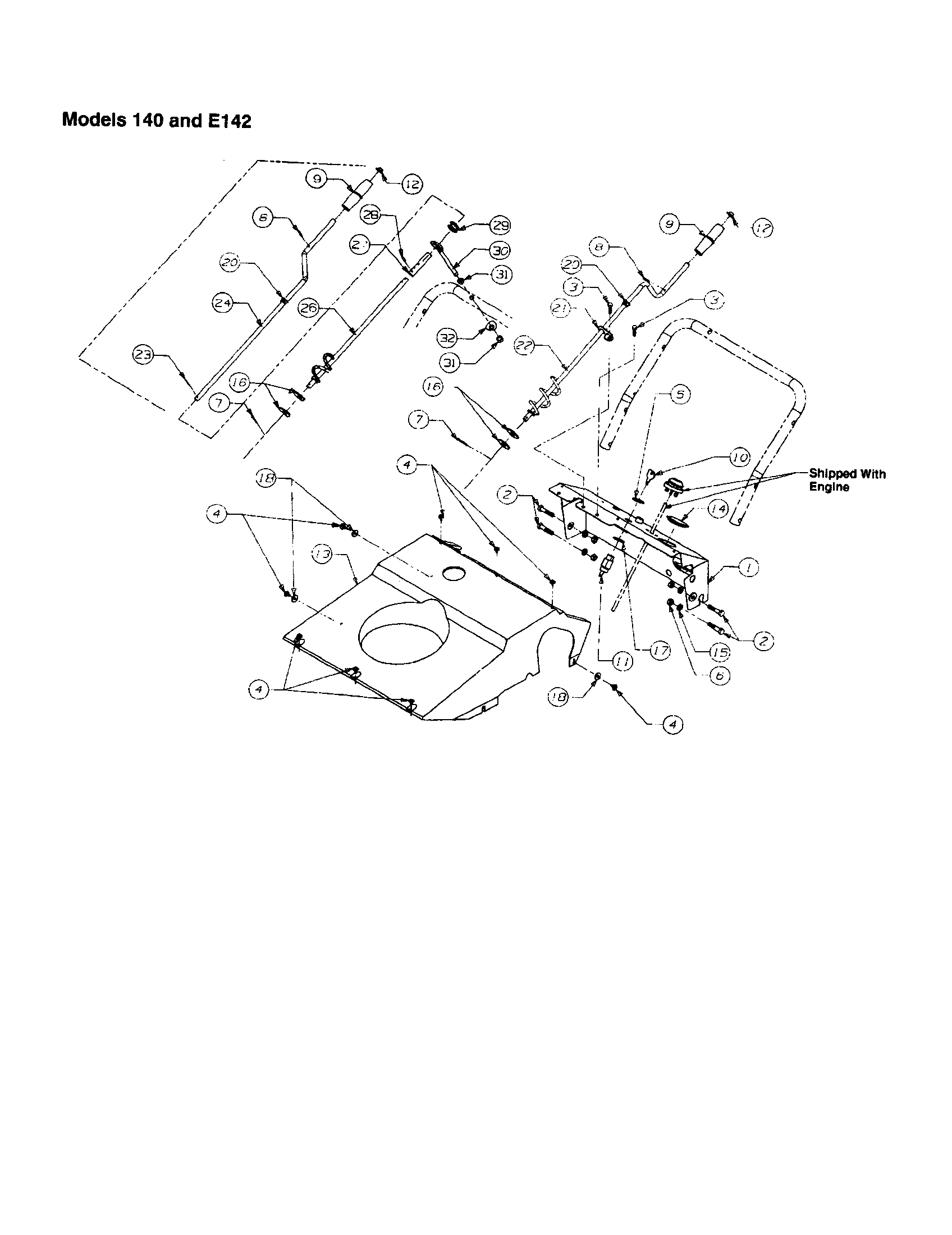 MTD E151 crank assembly chute diagram