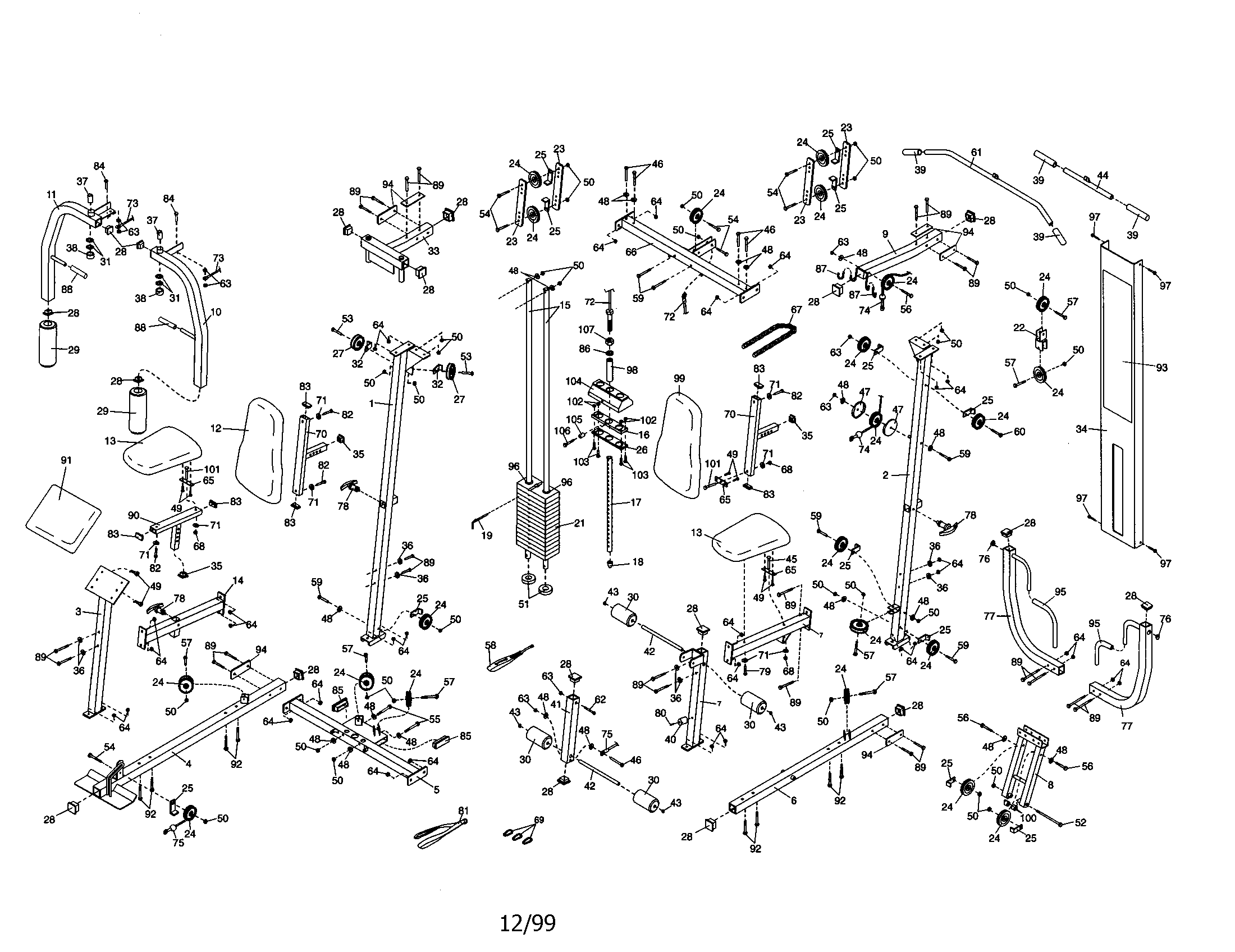 Proform PFSY64390 frame diagram