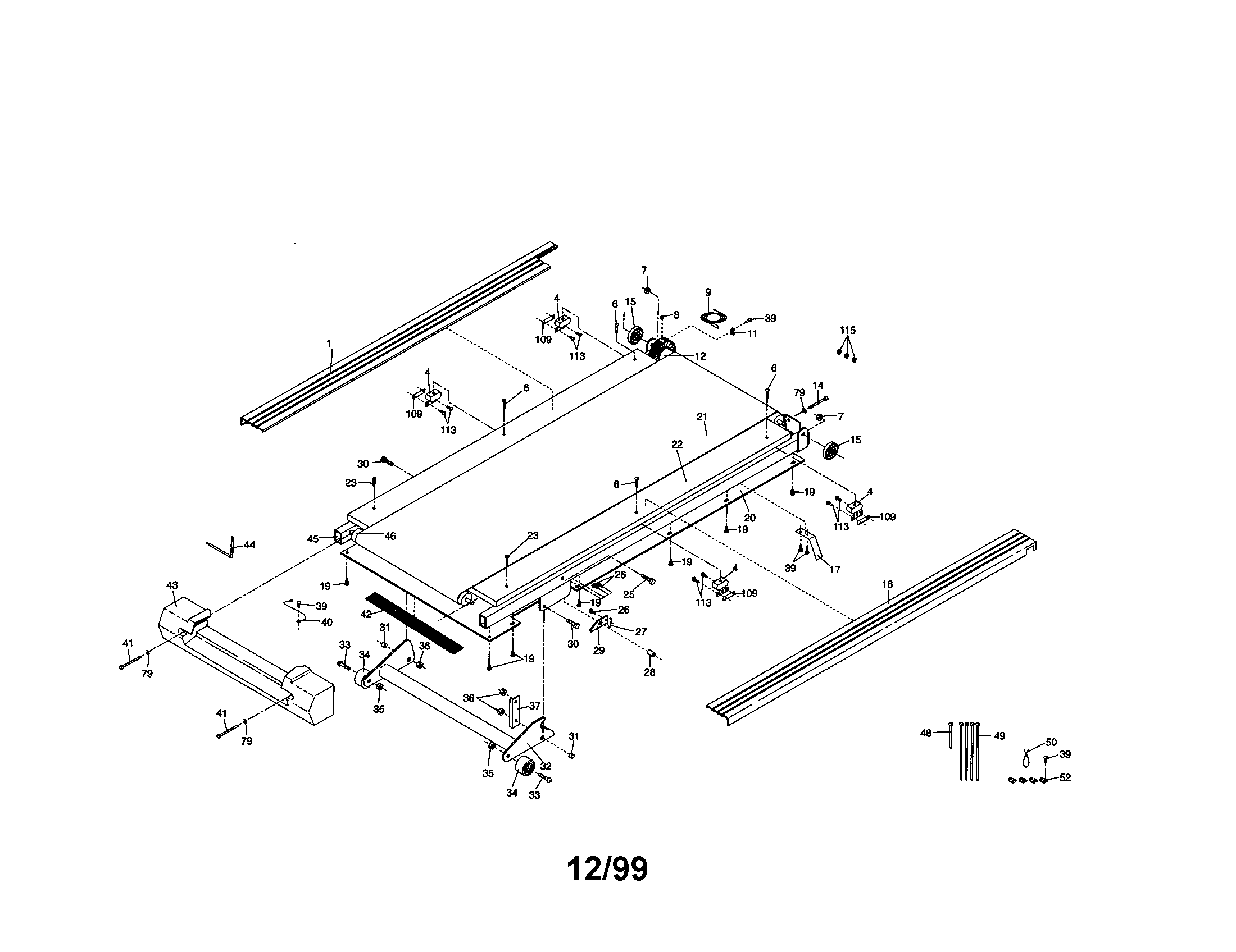 Weslo WLTL62790 frame diagram