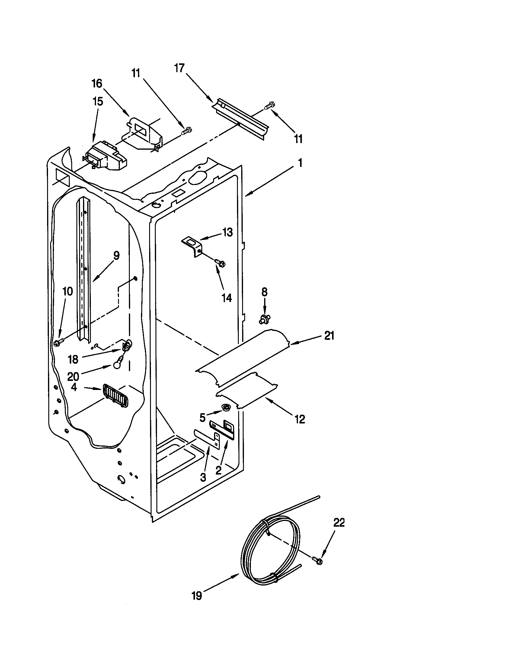 Kenmore 10658285890 refrigerator liner diagram