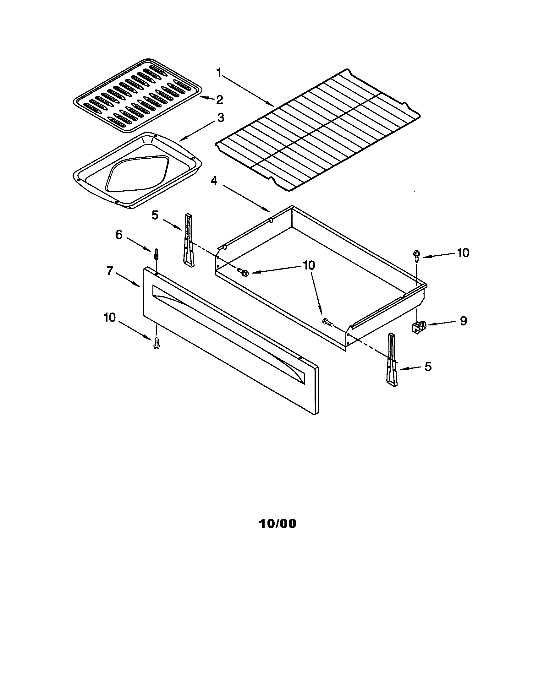 Kenmore 66595776891 drawer and broiler diagram