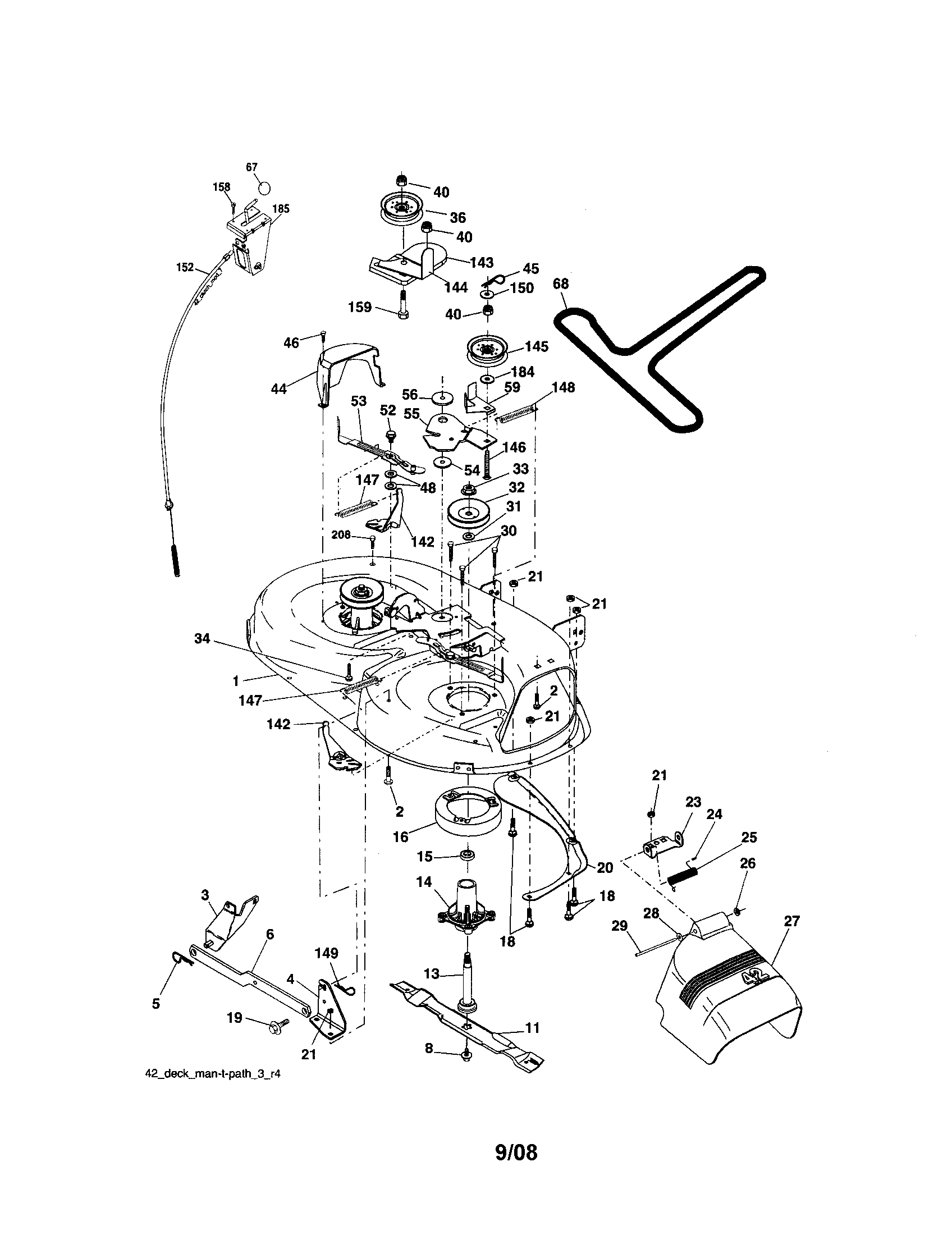 Craftsman 917287032 mower deck diagram