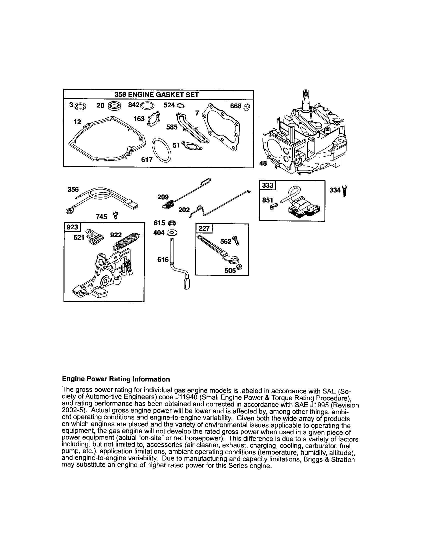 Craftsman 917370565 short block/brake diagram