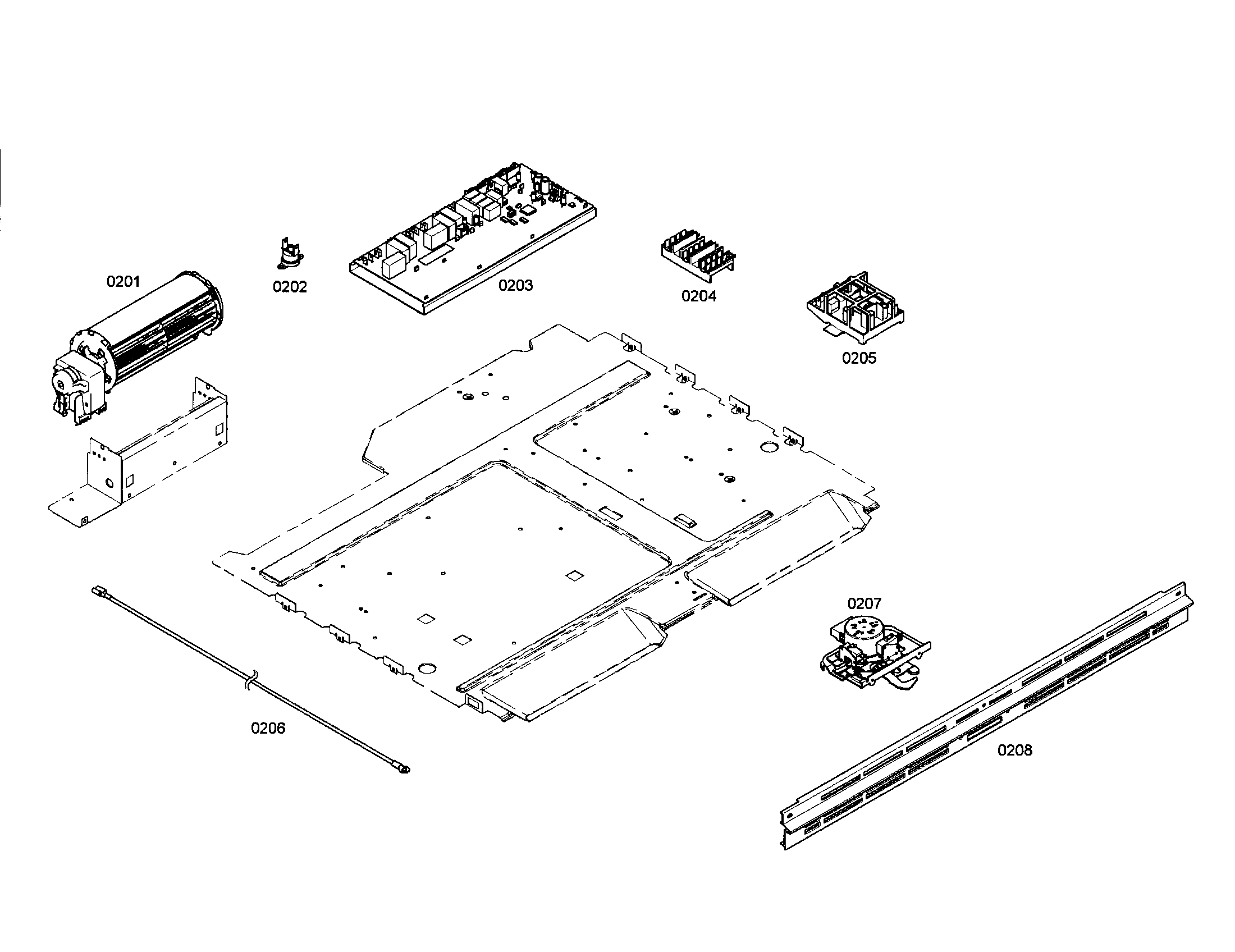 Bosch HBL3320UC/01 fan/door latch/control module diagram