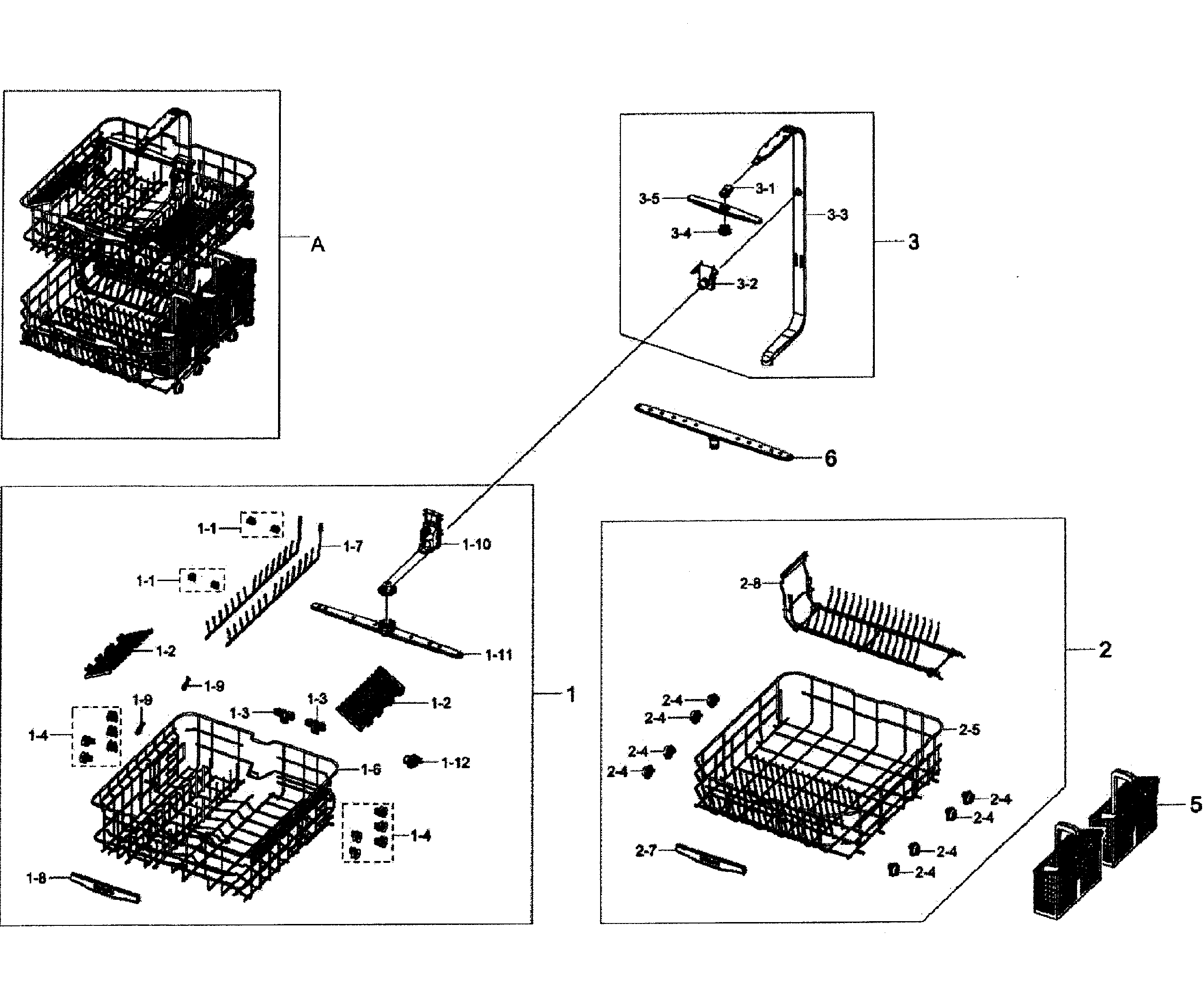 Samsung DW80F600UTS/AA-00 wash assy diagram