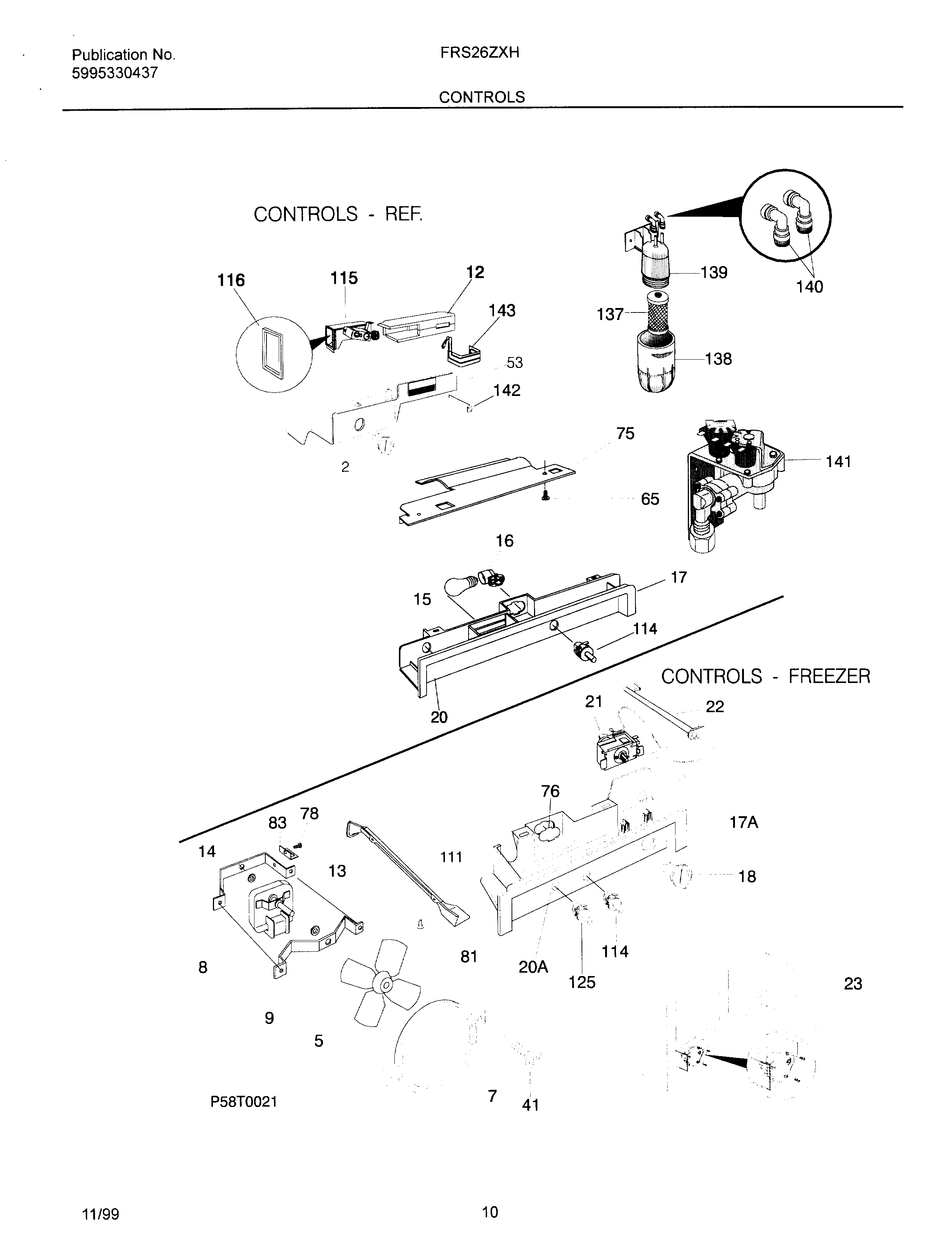 Frigidaire OEMF3-FRS26ZXHW1 controls diagram