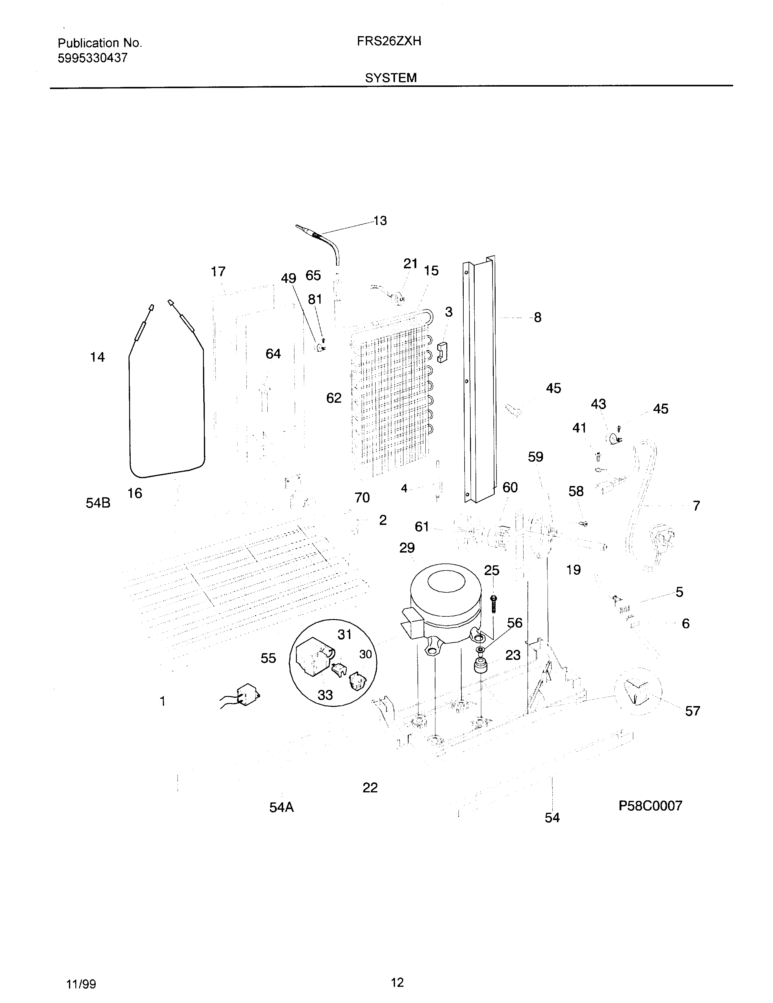 Frigidaire OEMF3-FRS26ZXHW1 system diagram