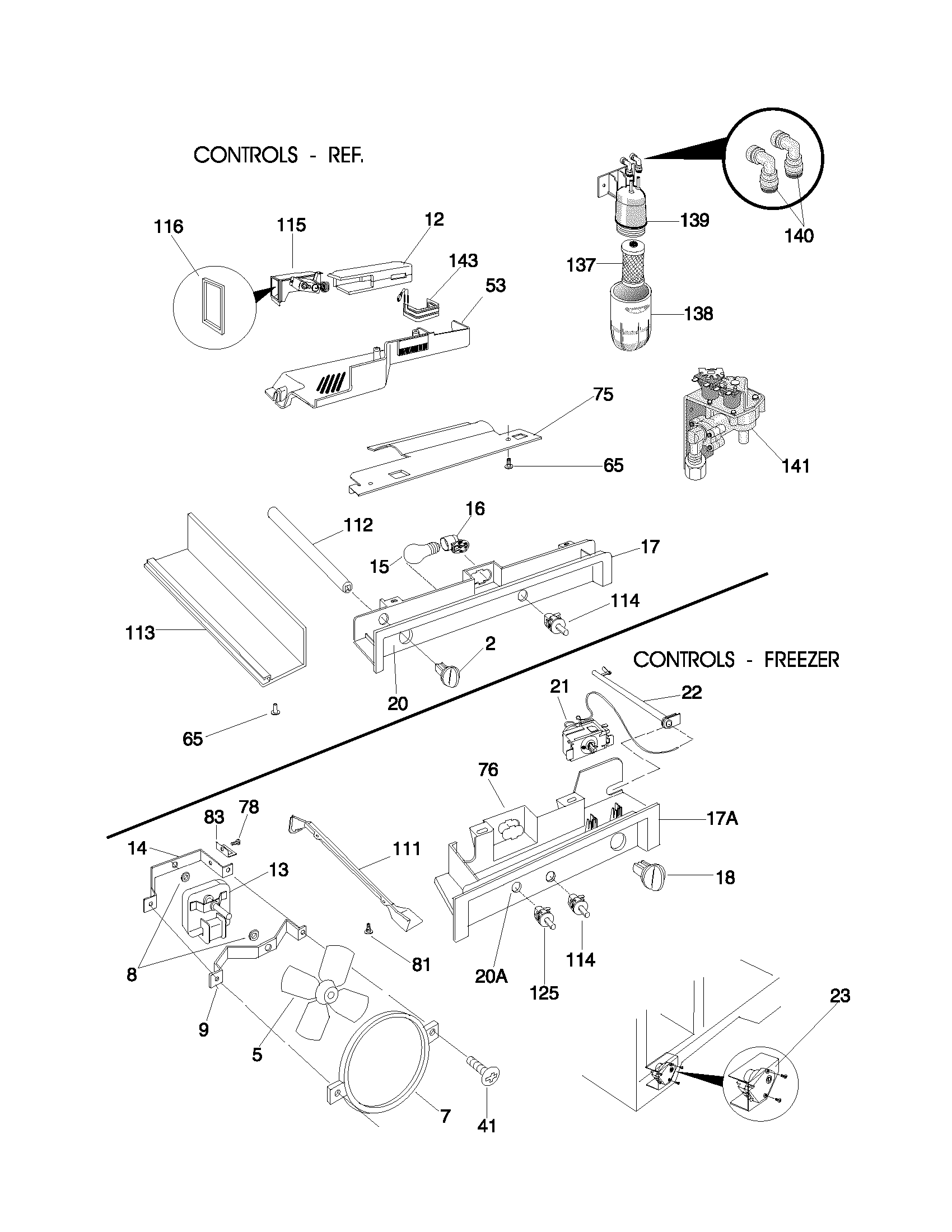 Frigidaire FRS26ZSHB5 controls diagram