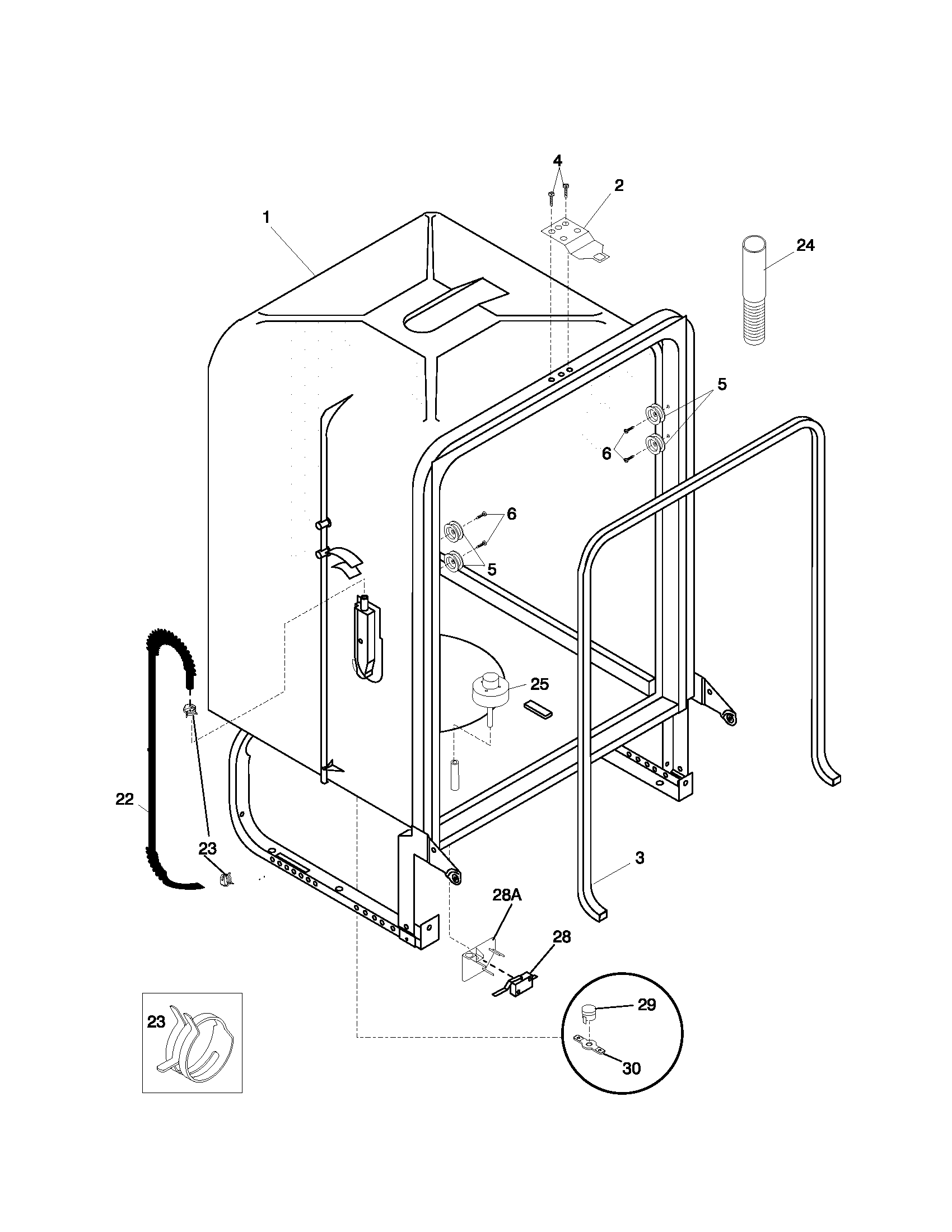 Gibson GDB755RJB0 tub diagram