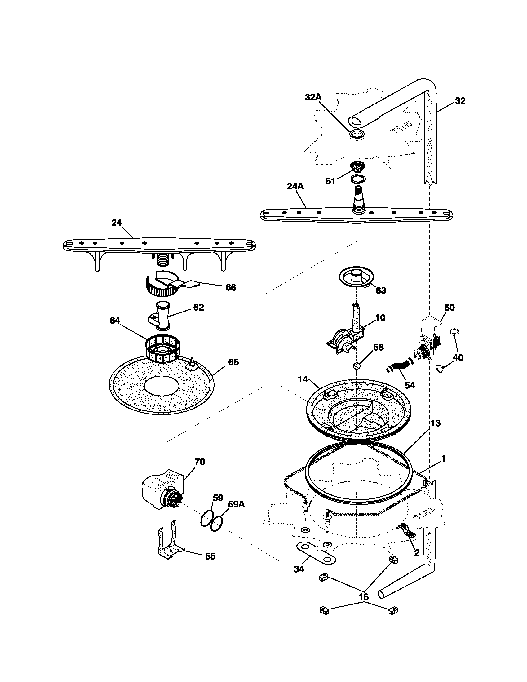 Gibson GDB755RJB0 motor & pump diagram
