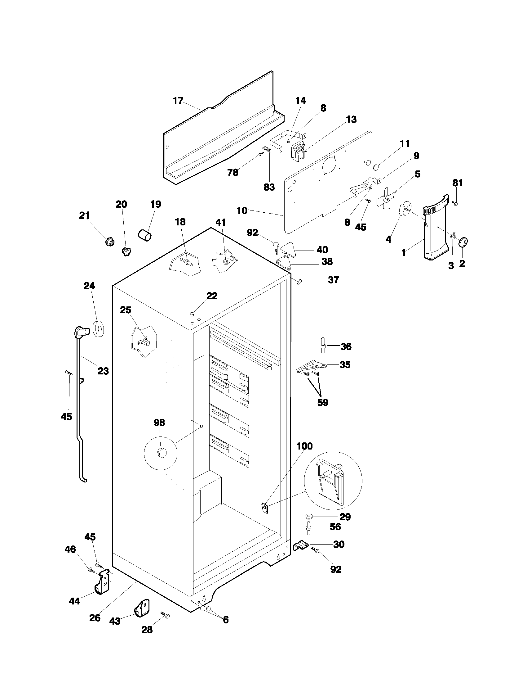 Frigidaire FRT16ICRHW4 cabinet diagram