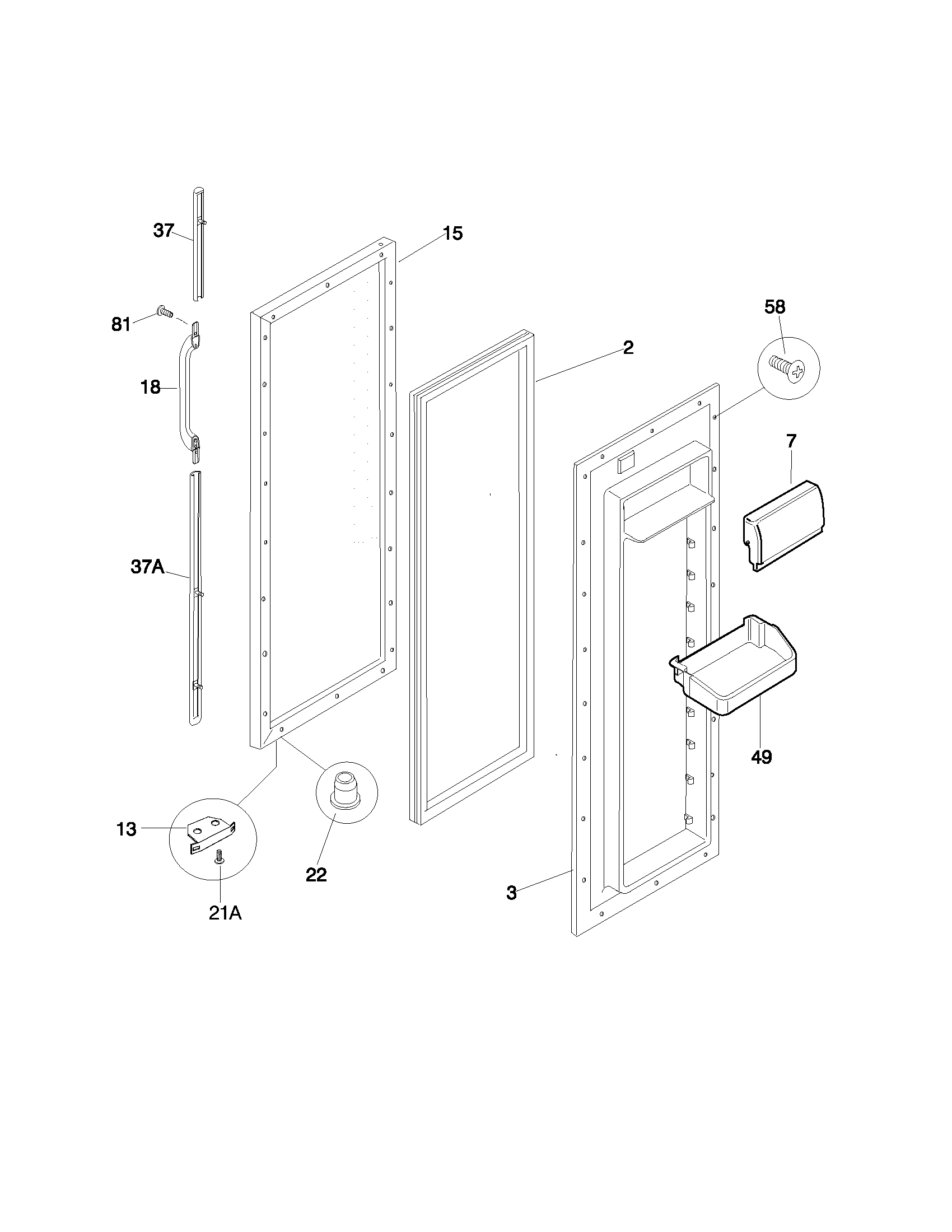 Gibson GRS26ZRHD6 refrigerator door diagram