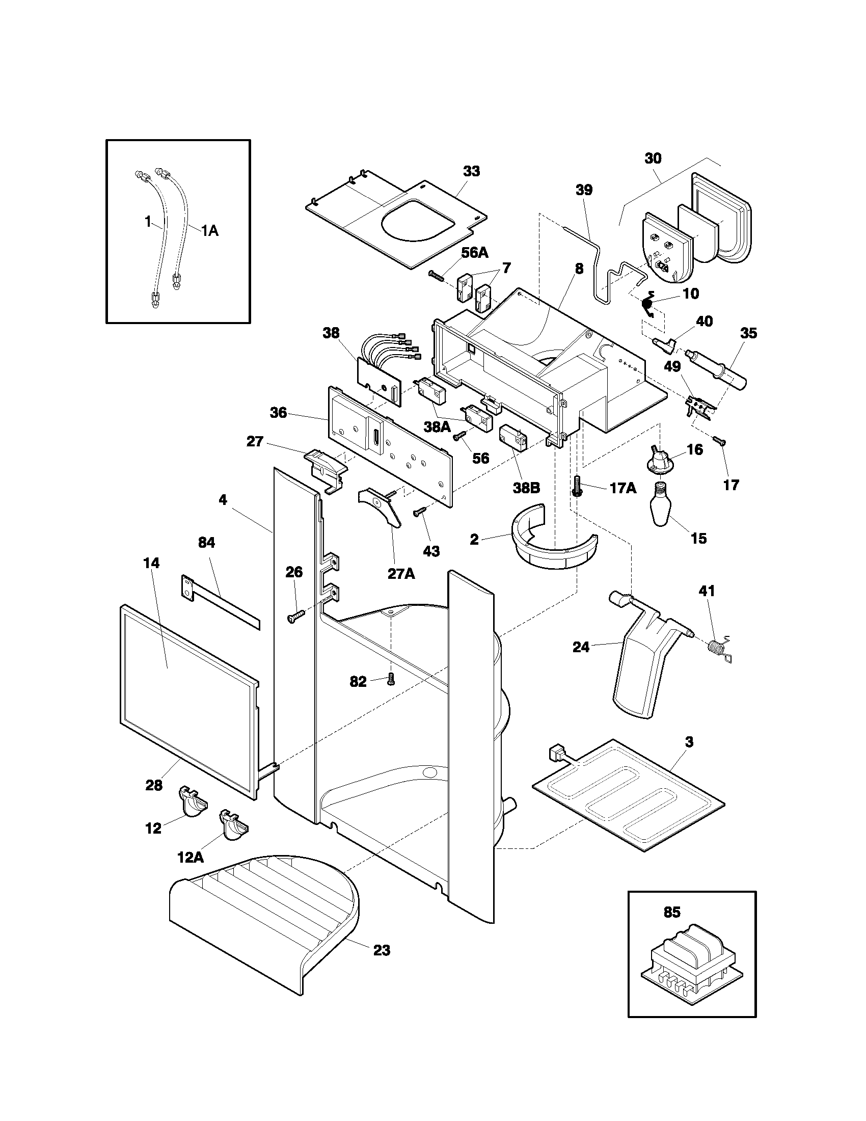 Gibson GRS26ZRHD6 ice dispenser diagram