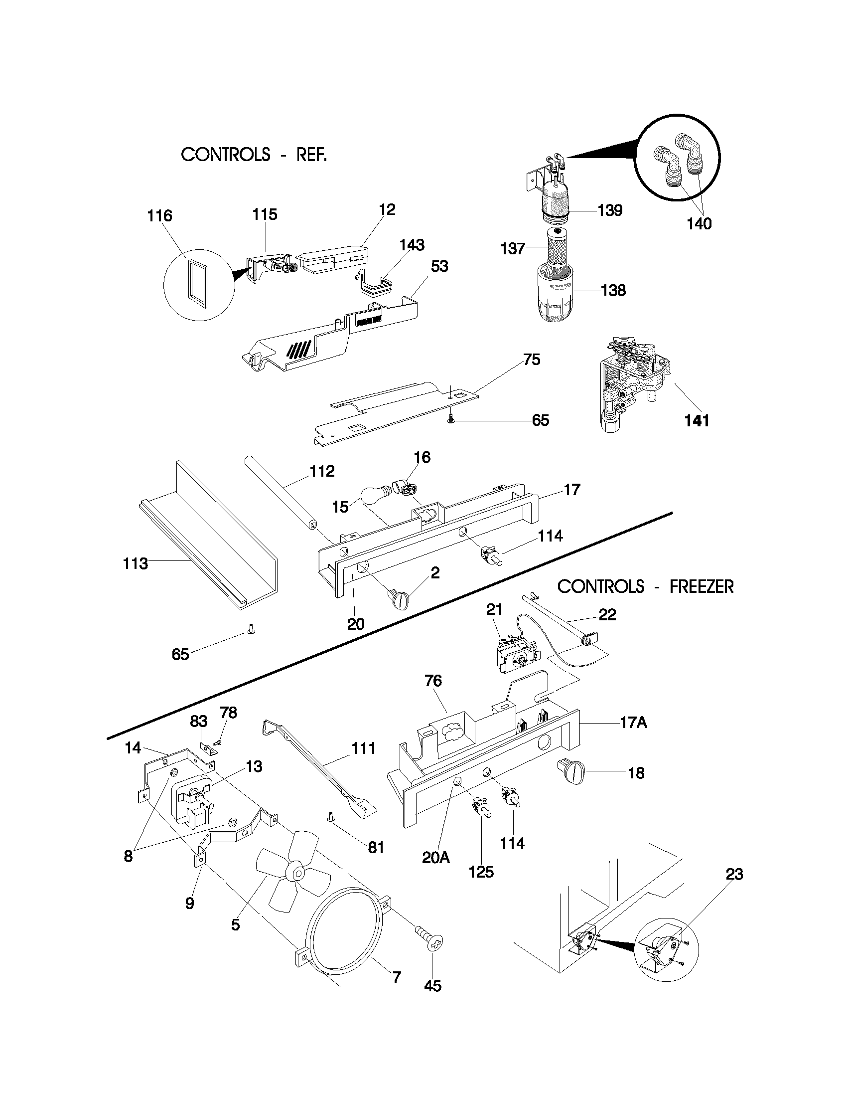 Frigidaire FRS23ZTJW2 controls diagram