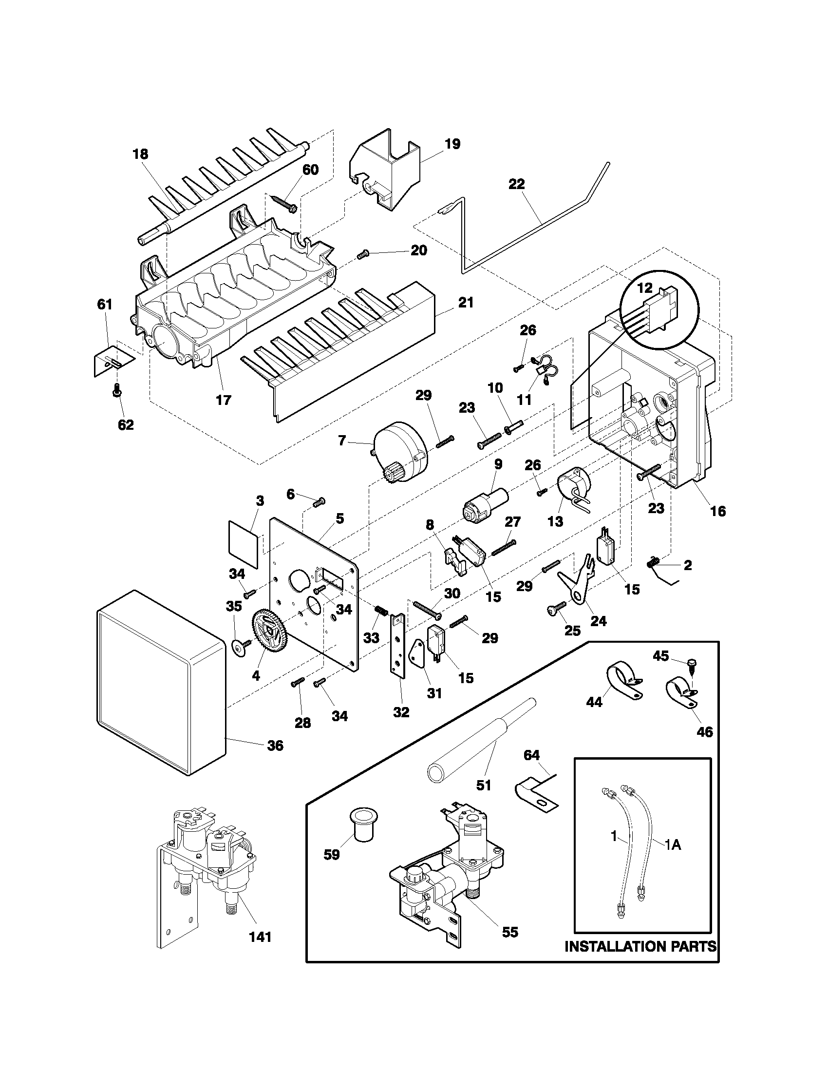 Frigidaire FRS23ZTJW2 ice maker diagram