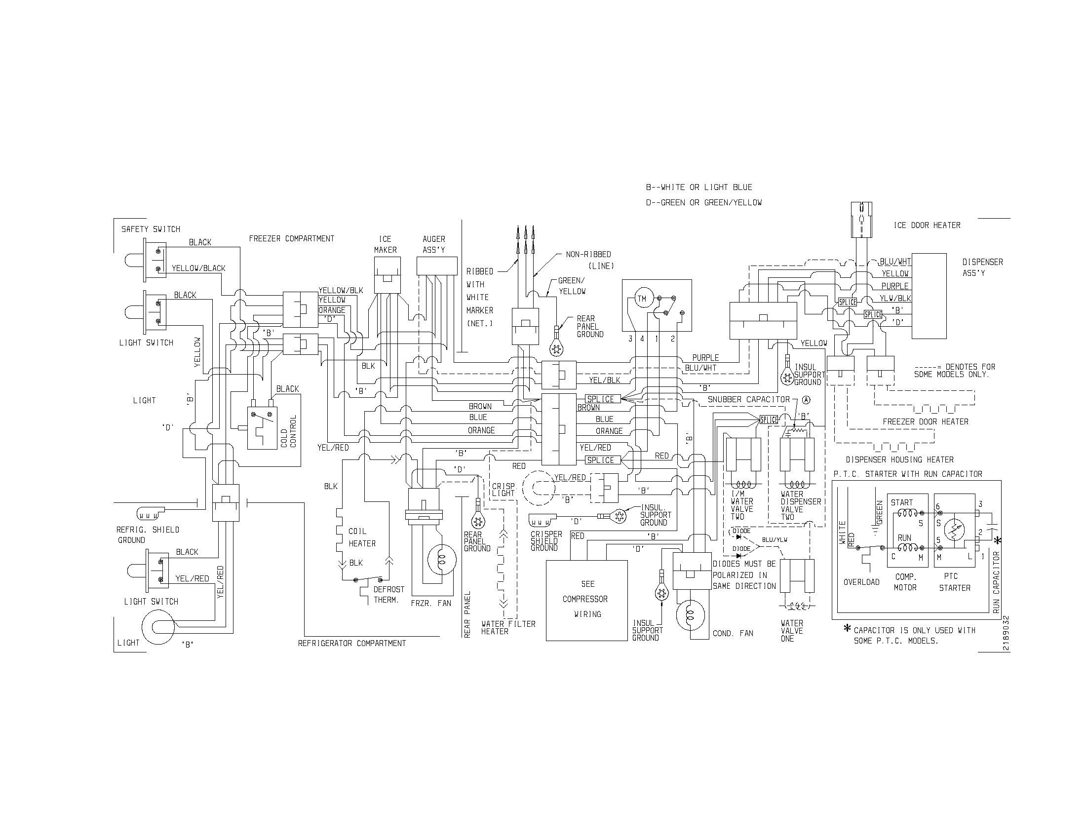 Frigidaire FRS23ZTJW2 wiring schematic diagram