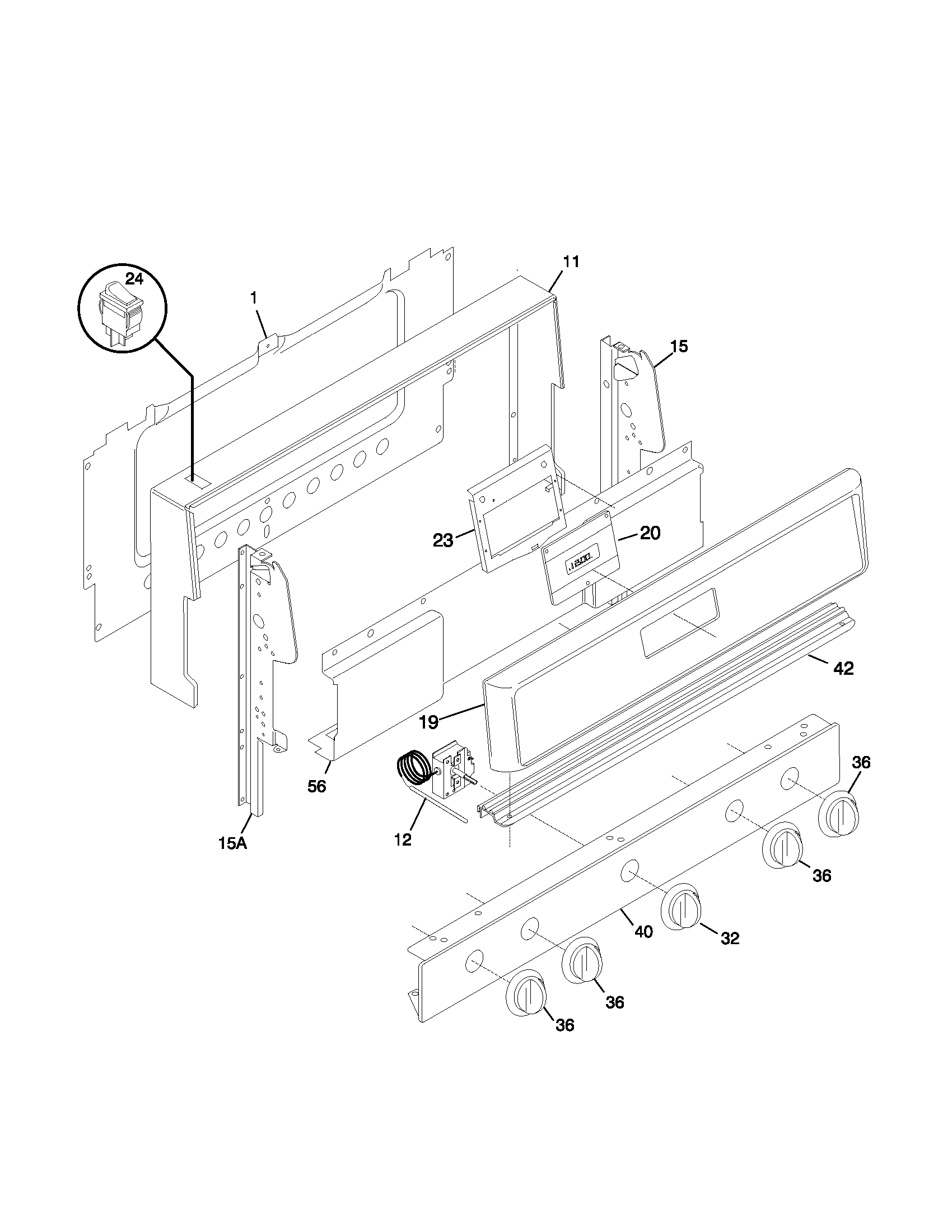 Frigidaire FGF335CGTJ backguard diagram