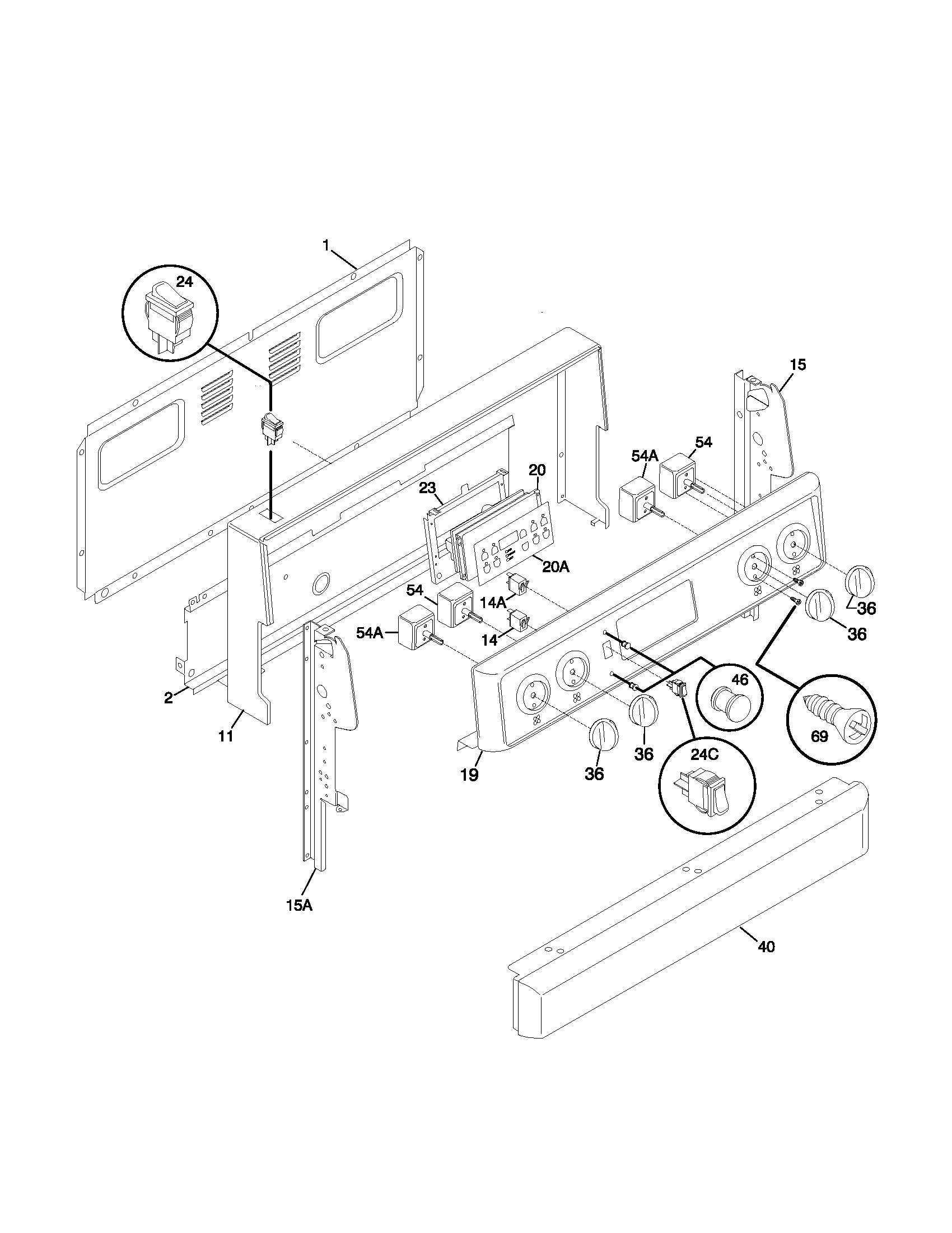 Frigidaire FEFS68CJTB backguard diagram