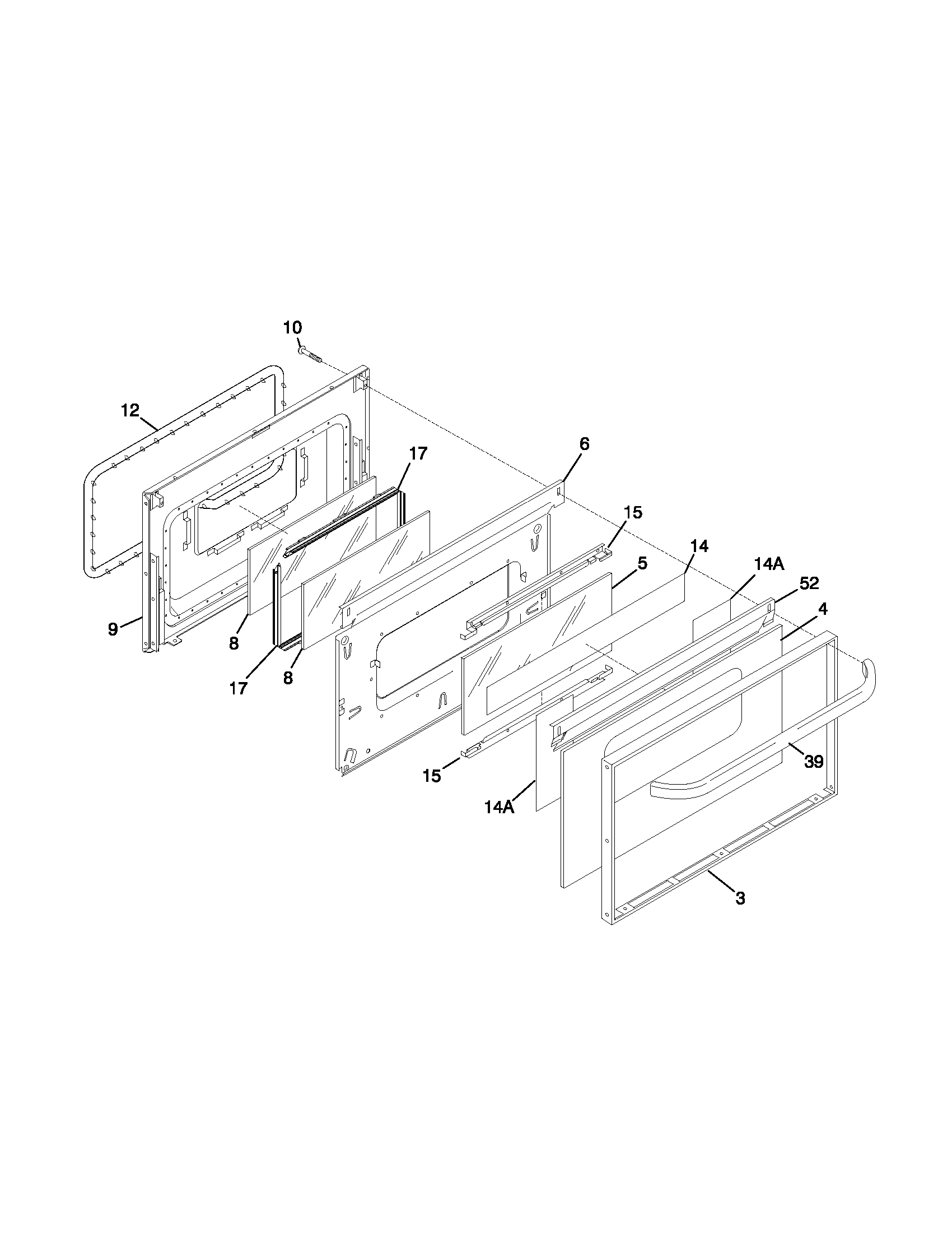 Frigidaire FEFS68CJTB door diagram