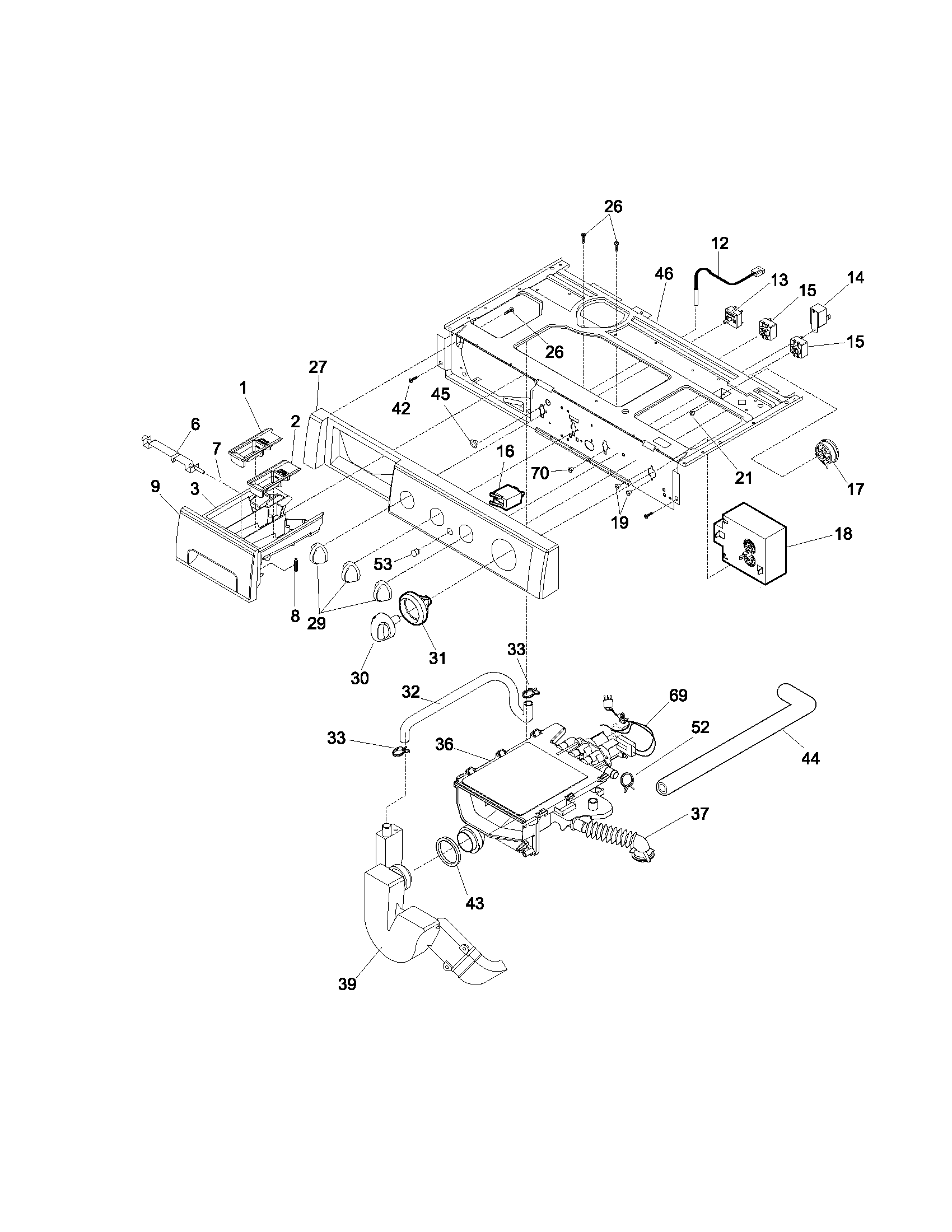 Frigidaire FWT645RHS0 control panel diagram