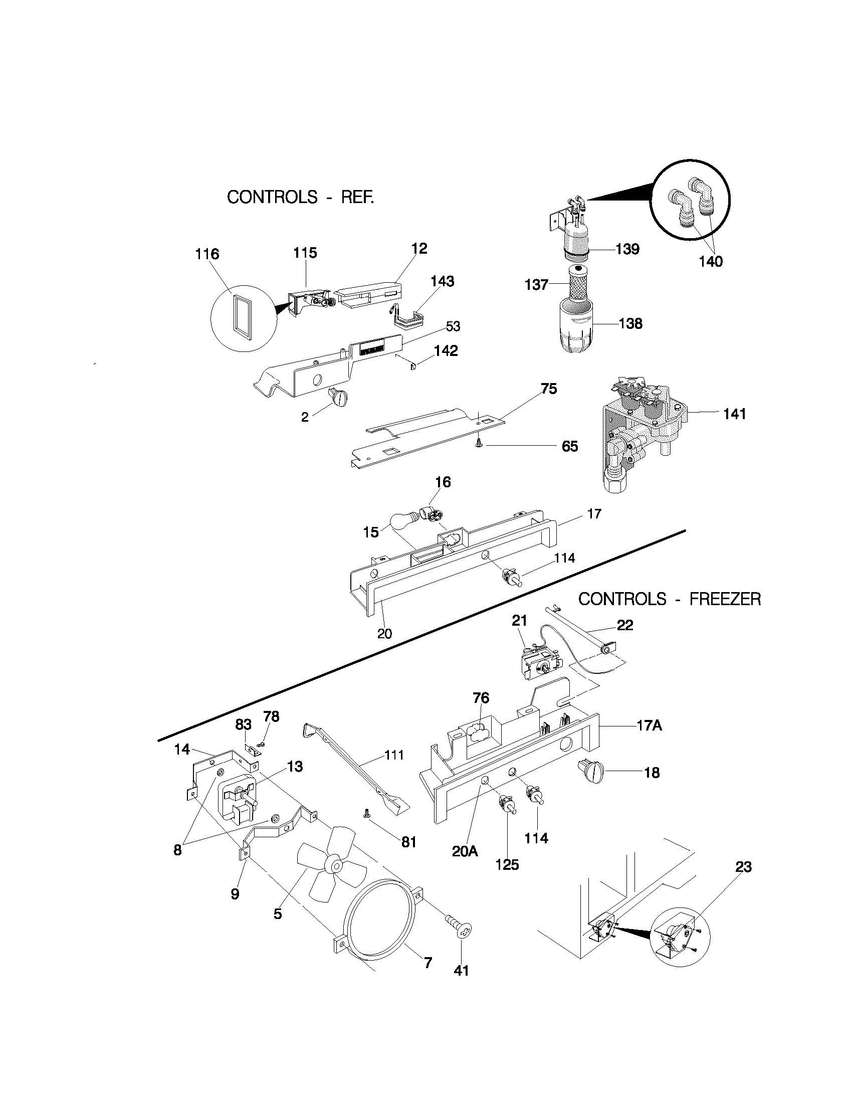 Frigidaire FRS26ZRGDC controls diagram