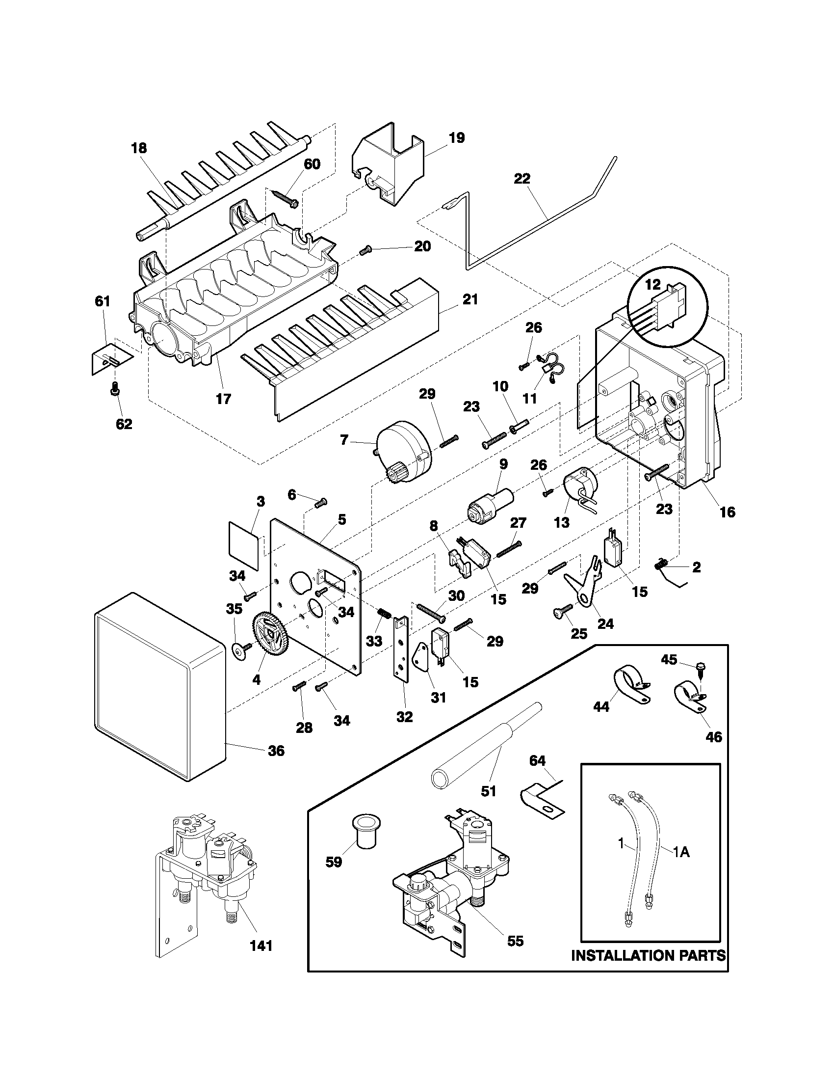 Frigidaire FRS26ZRGDC ice maker diagram