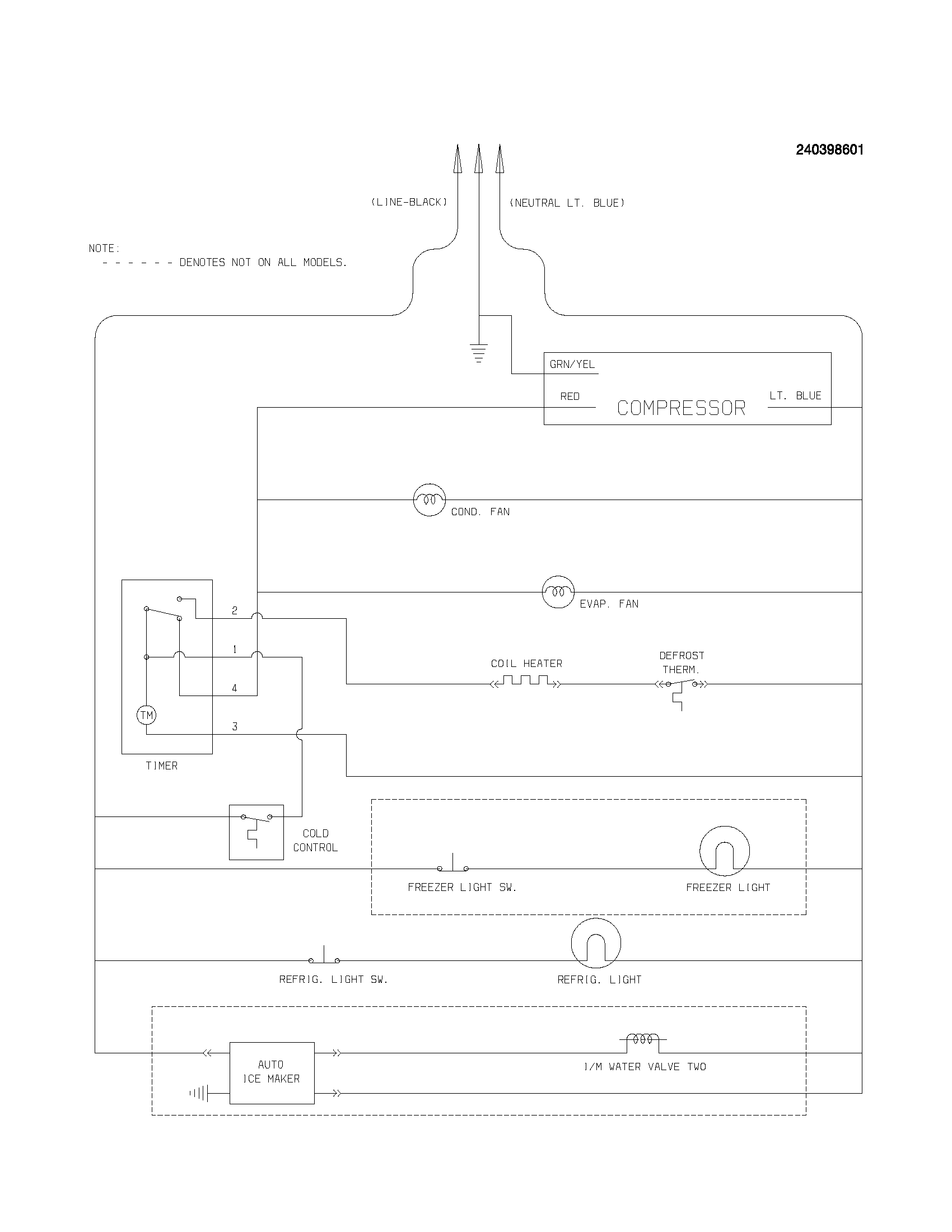 Frigidaire FRT18P5AW0 wiring schematic diagram