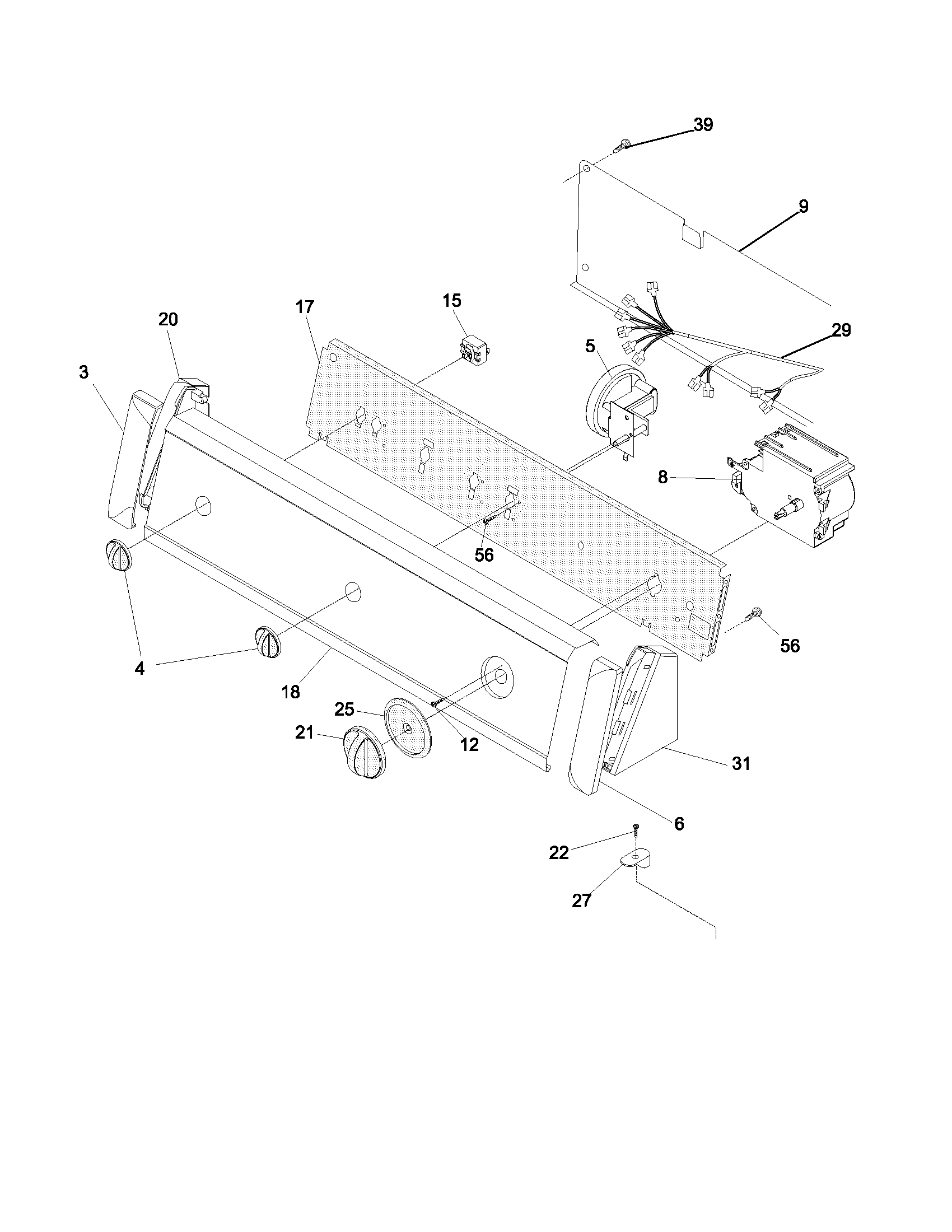 Frigidaire FWS445RFS4 control panel diagram