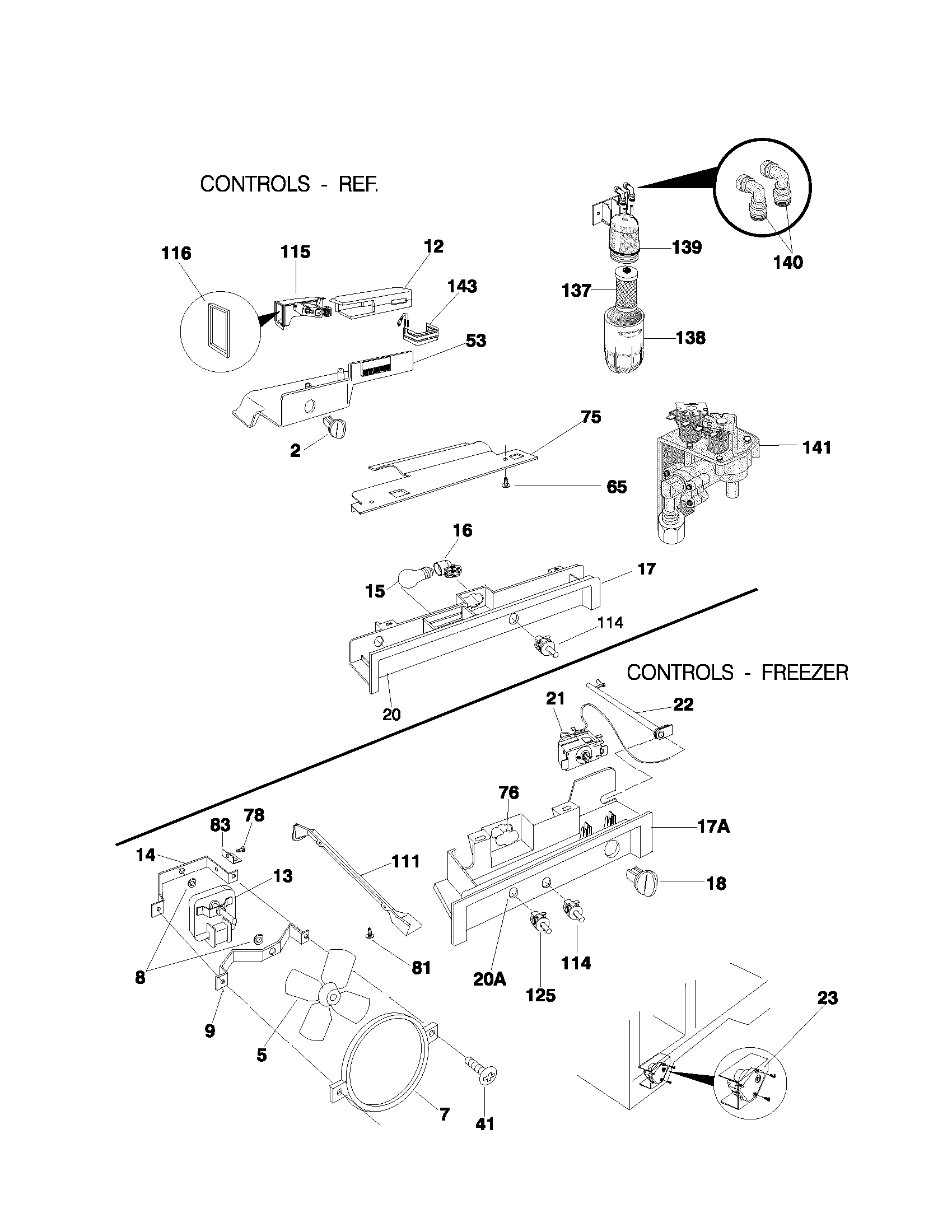 Universal/Multiflex (Frigidaire) MRS26LGJW3 controls diagram