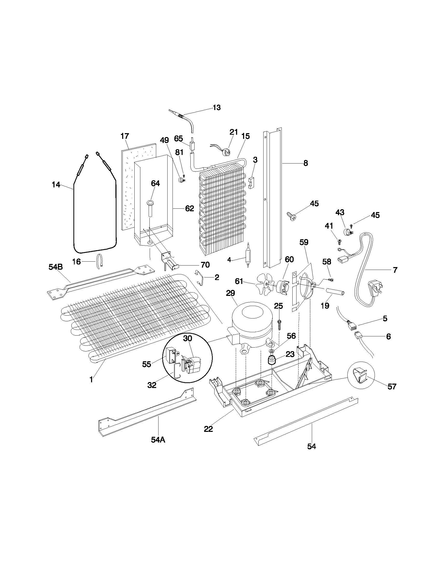 Universal/Multiflex (Frigidaire) MRS26LGJW3 system diagram