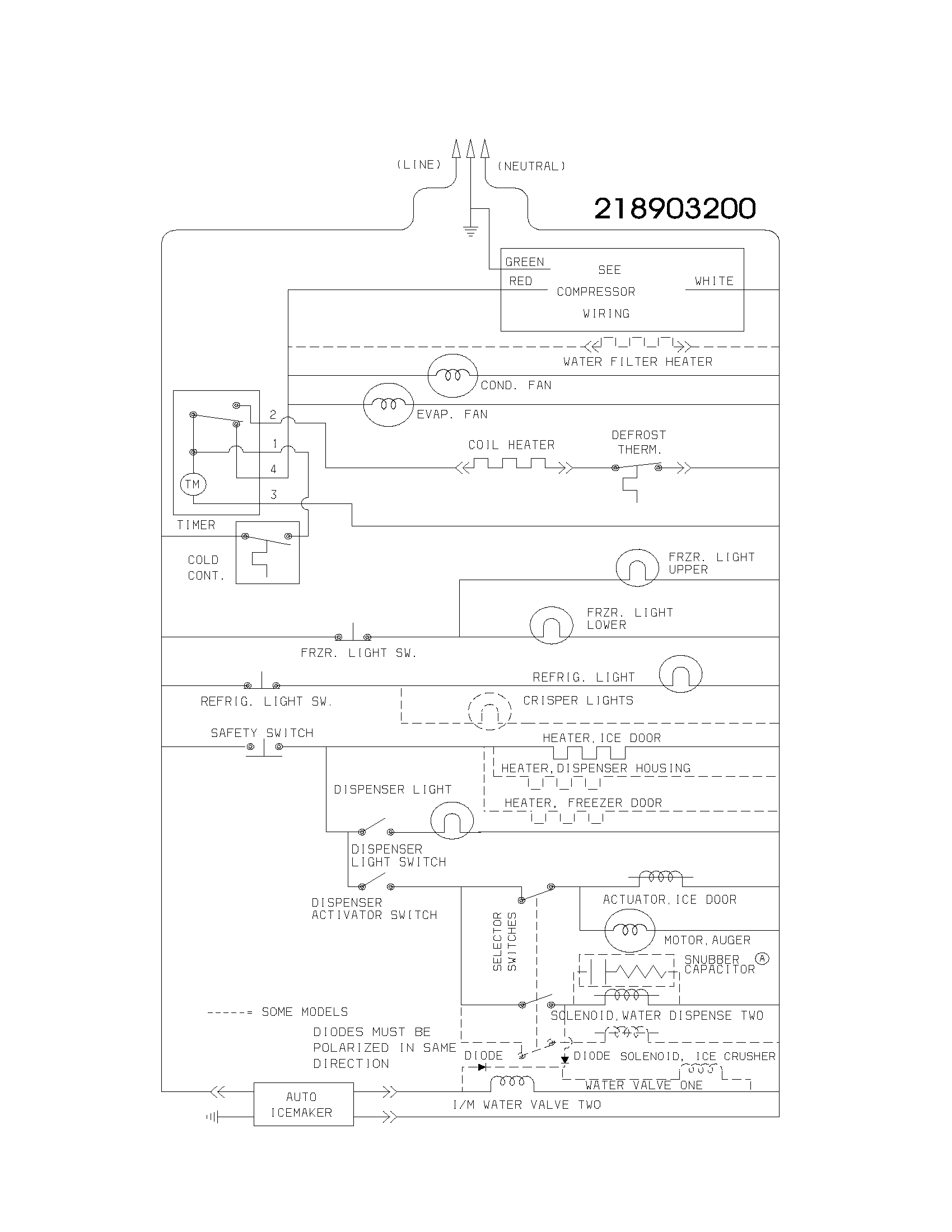 Universal/Multiflex (Frigidaire) MRS26LGJW3 wiring schematic diagram