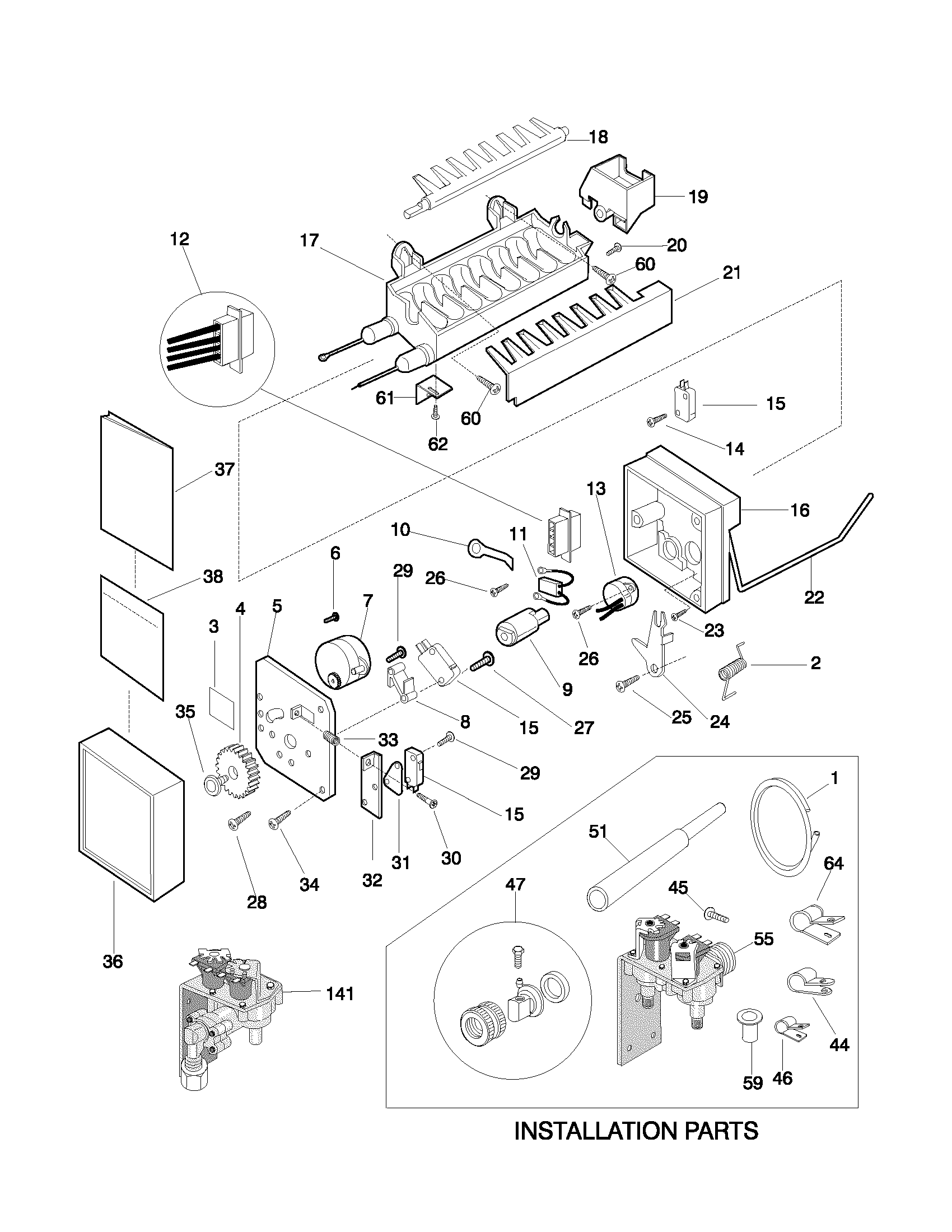 Frigidaire FRS24ZRGD1 ice maker diagram